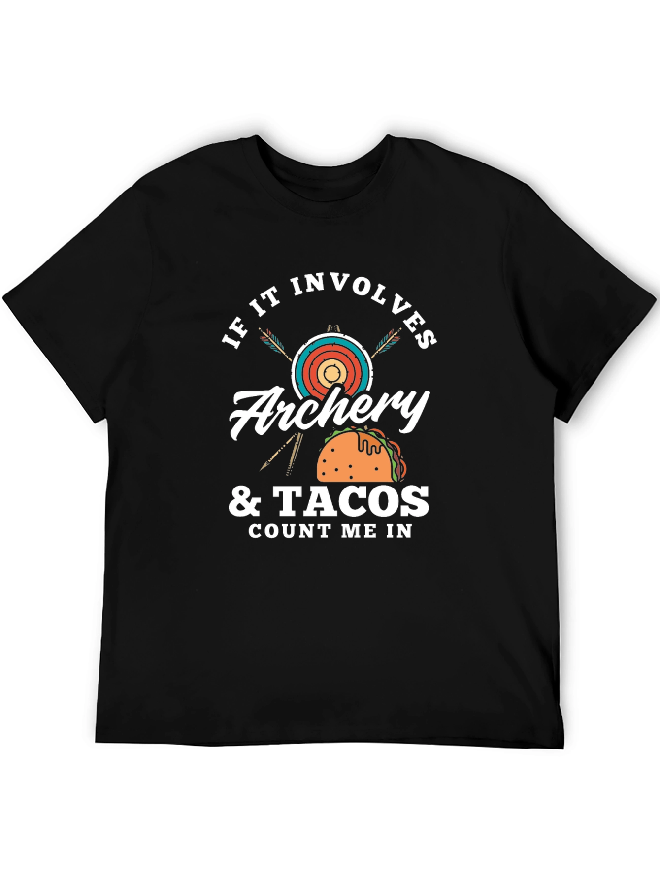 Black Archery & Tacos Men's T-Shirt - Count Me In view 5