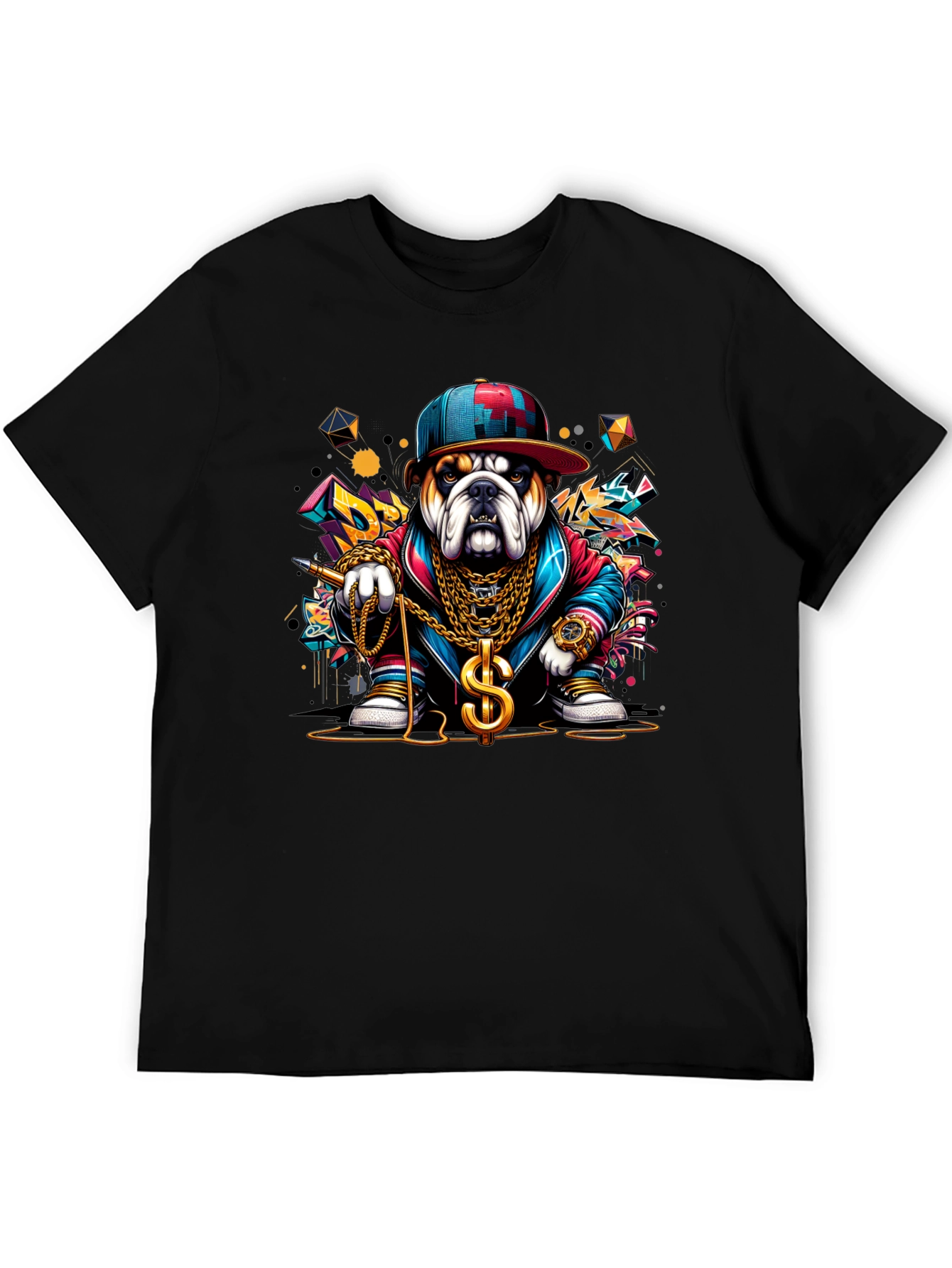 Black Bulldog Rapper Graphic Tee - Urban Style view 5