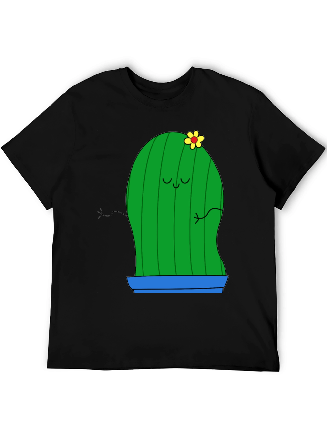 Cute Cactus Graphic Tee - Unisex Black T-Shirt - 5