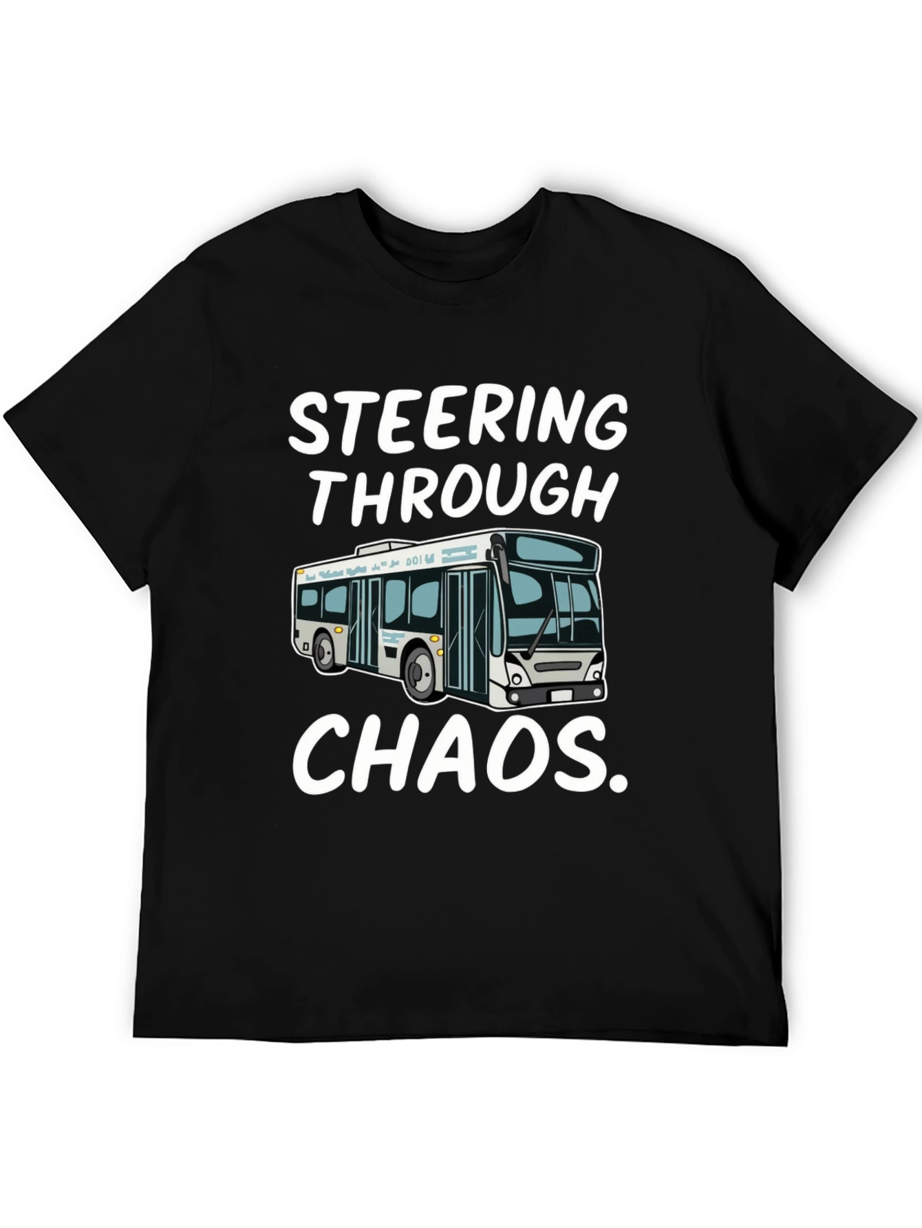 Steering Through Chaos Black Graphic T-Shirt - 5