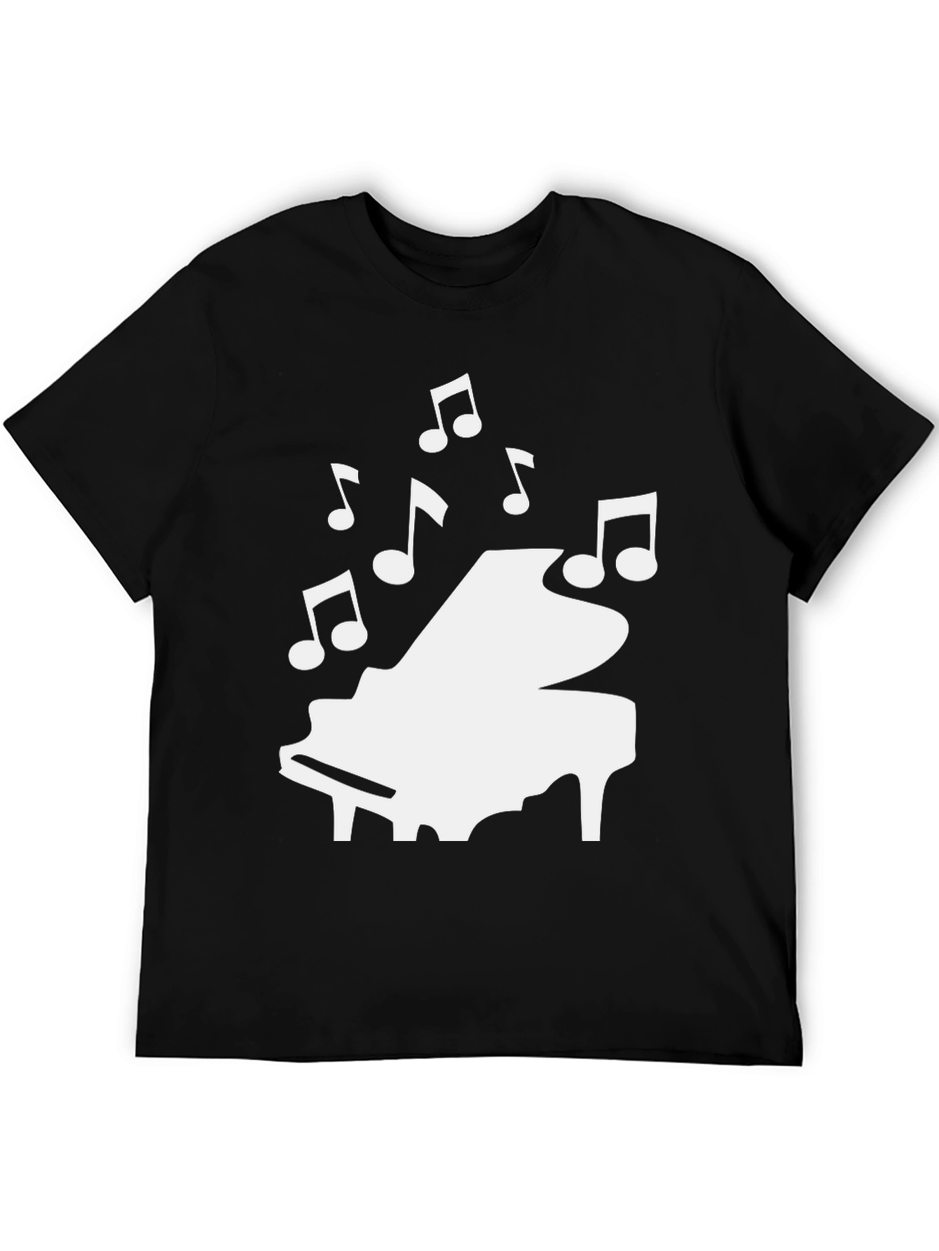 Black Piano Music Notes Graphic Tee view 5