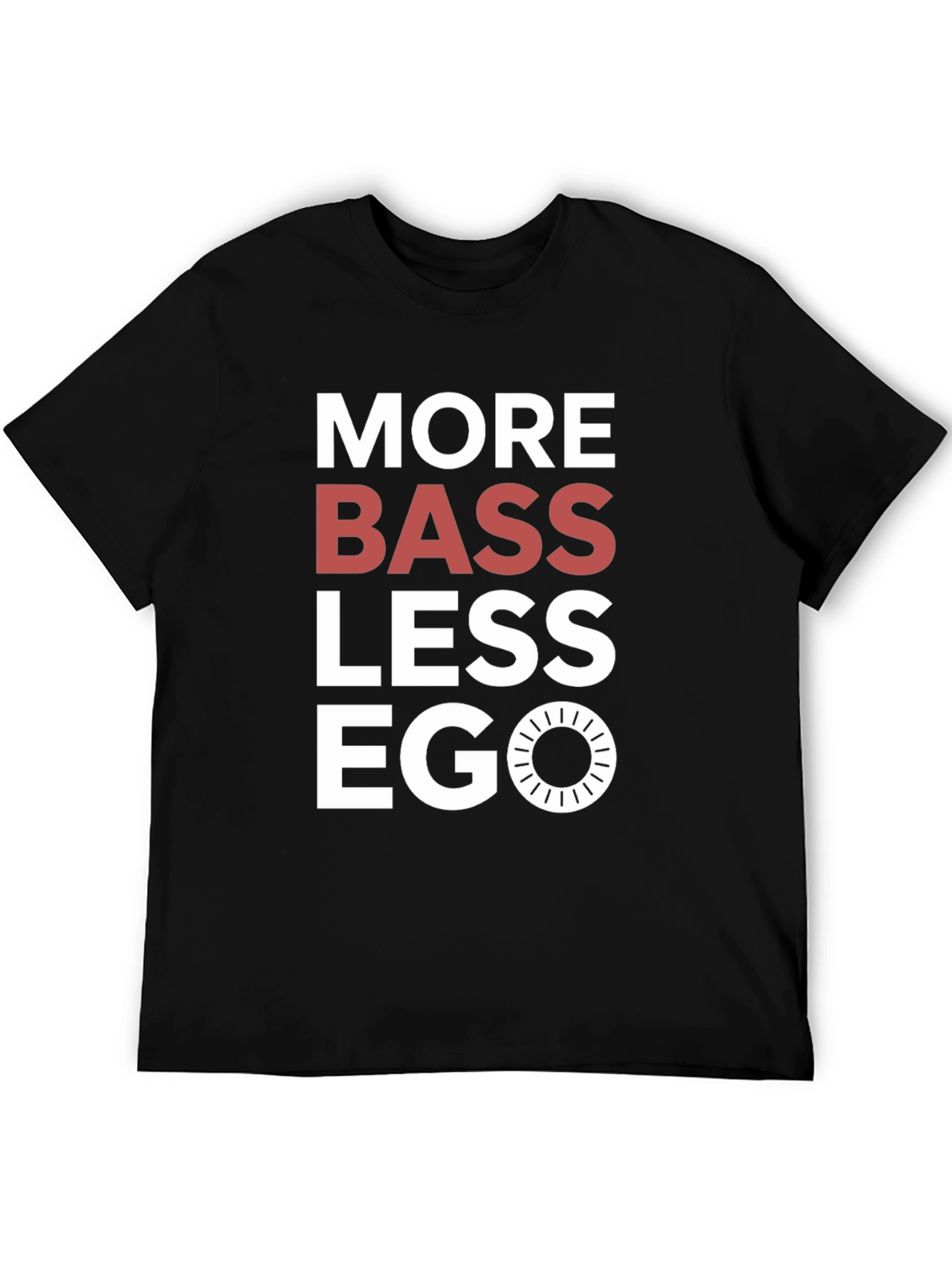 Black More Bass Less Ego Graphic T-Shirt view 5