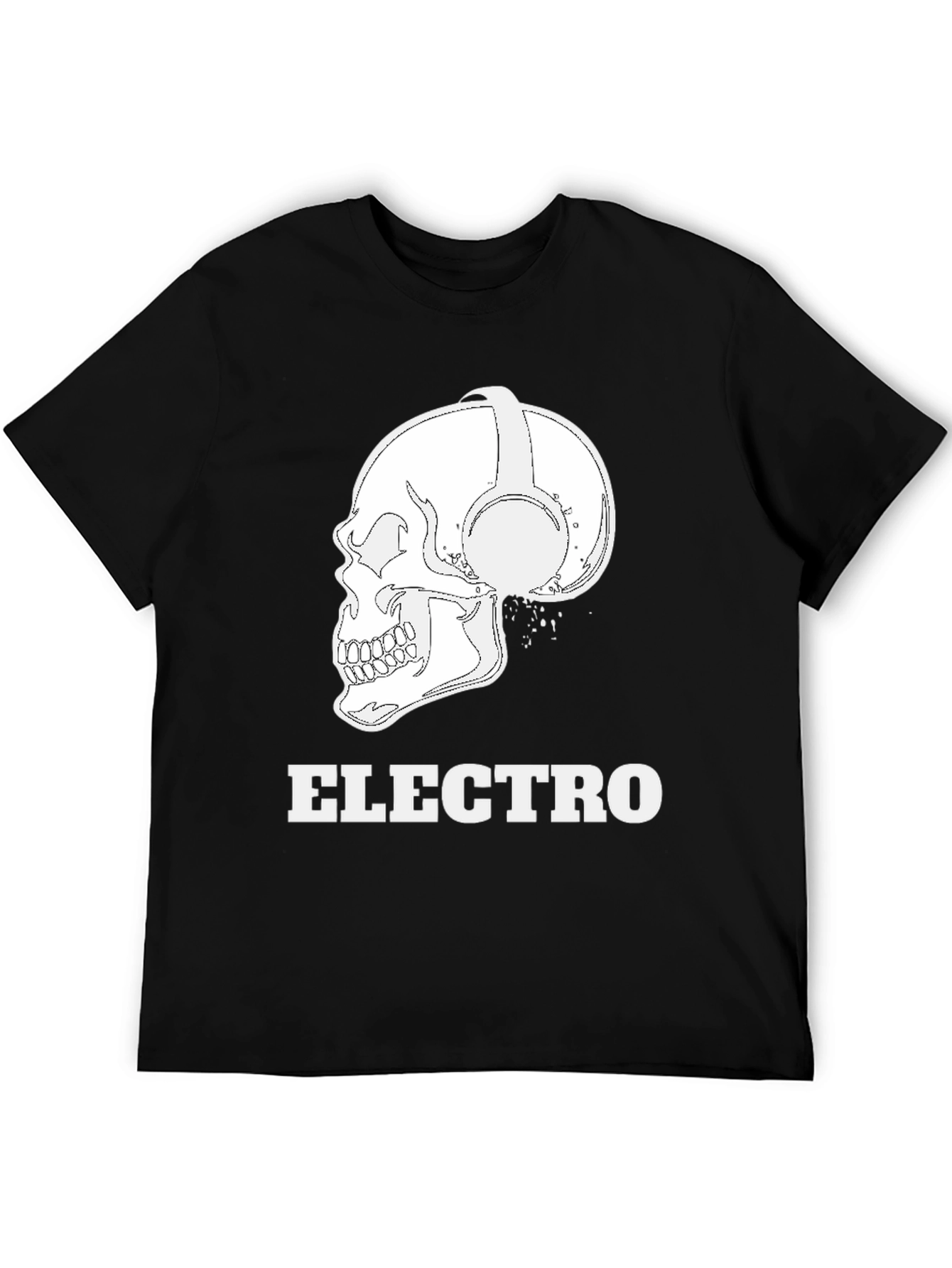 Black Electro Skull Graphic Tee view 5