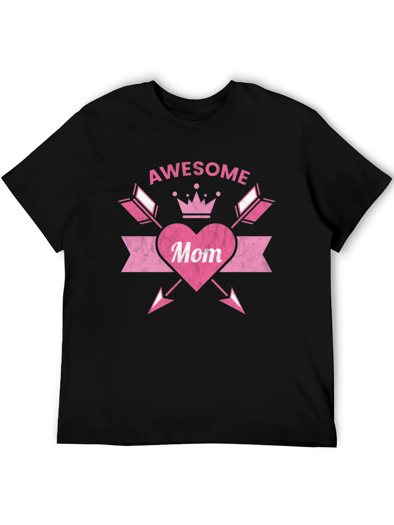 Black Awesome Mom Graphic T-Shirt, Black view 5