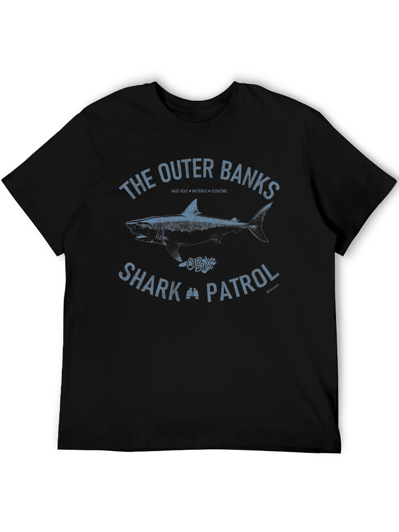 Black Outer Banks Shark Patrol Graphic Tee view 5
