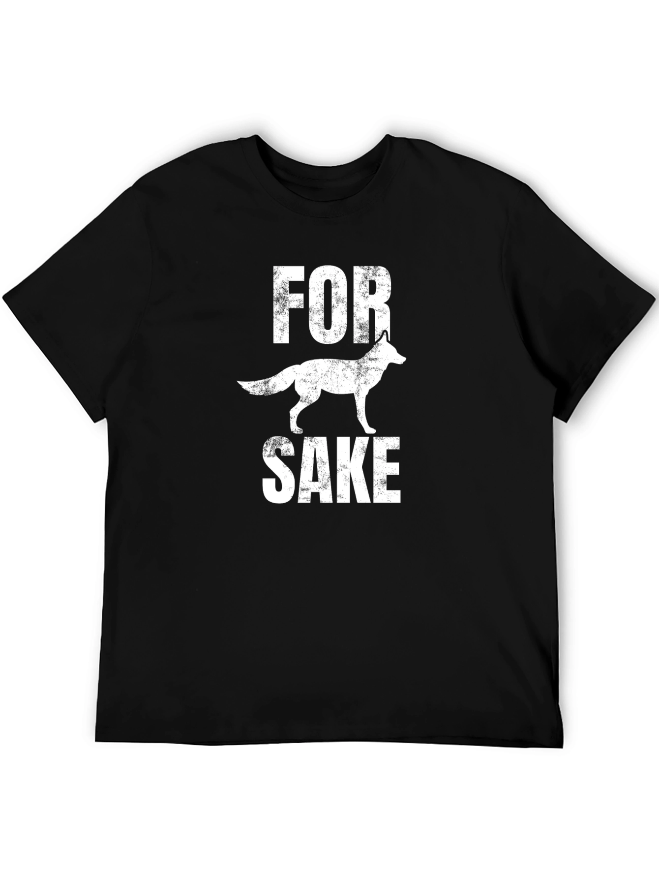 Black For Fox Sake Men's Black Graphic Tee view 5