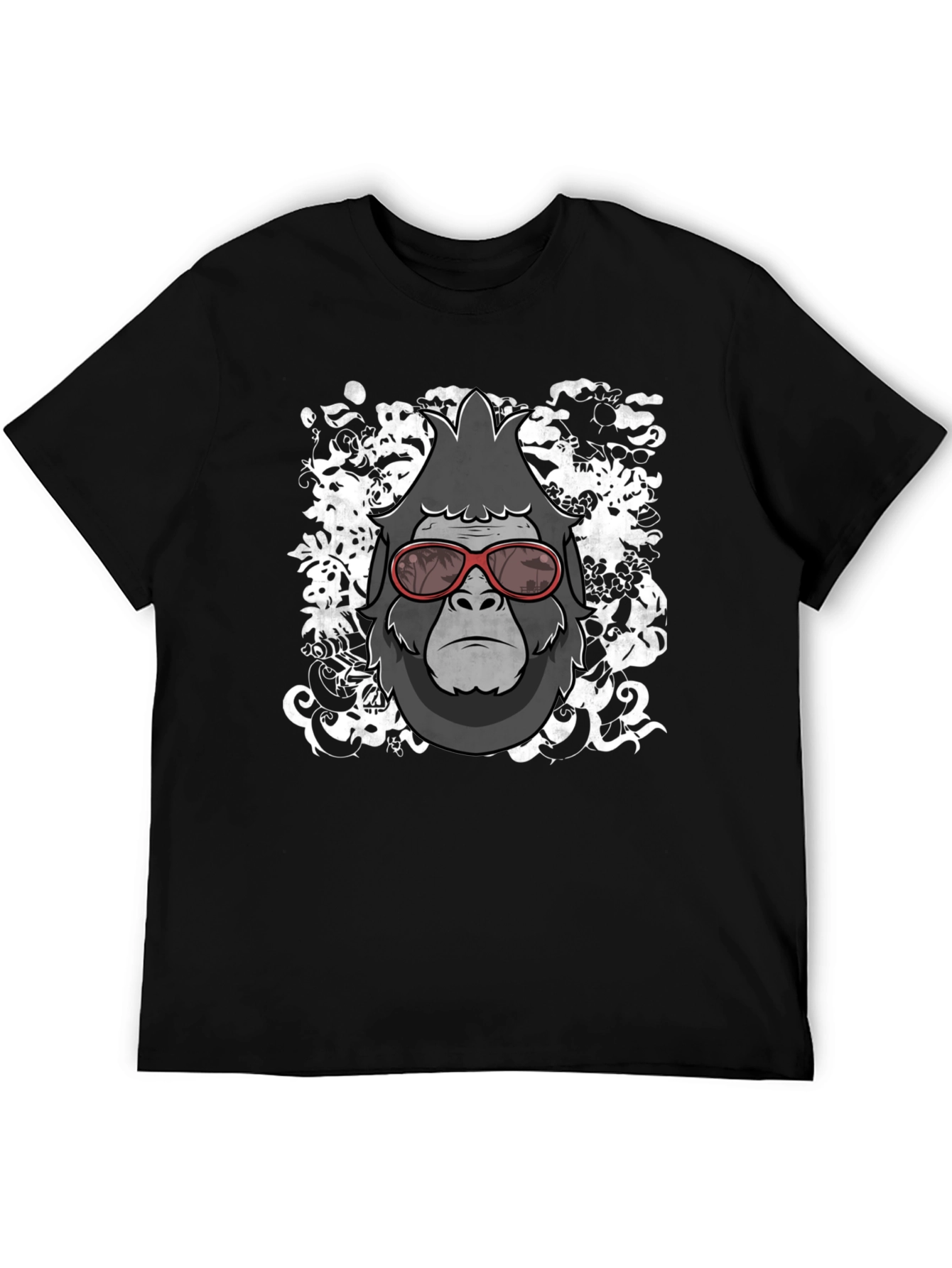 Black Cool Gorilla Graphic Tee - Stylish Men's Black T-Shirt view 5