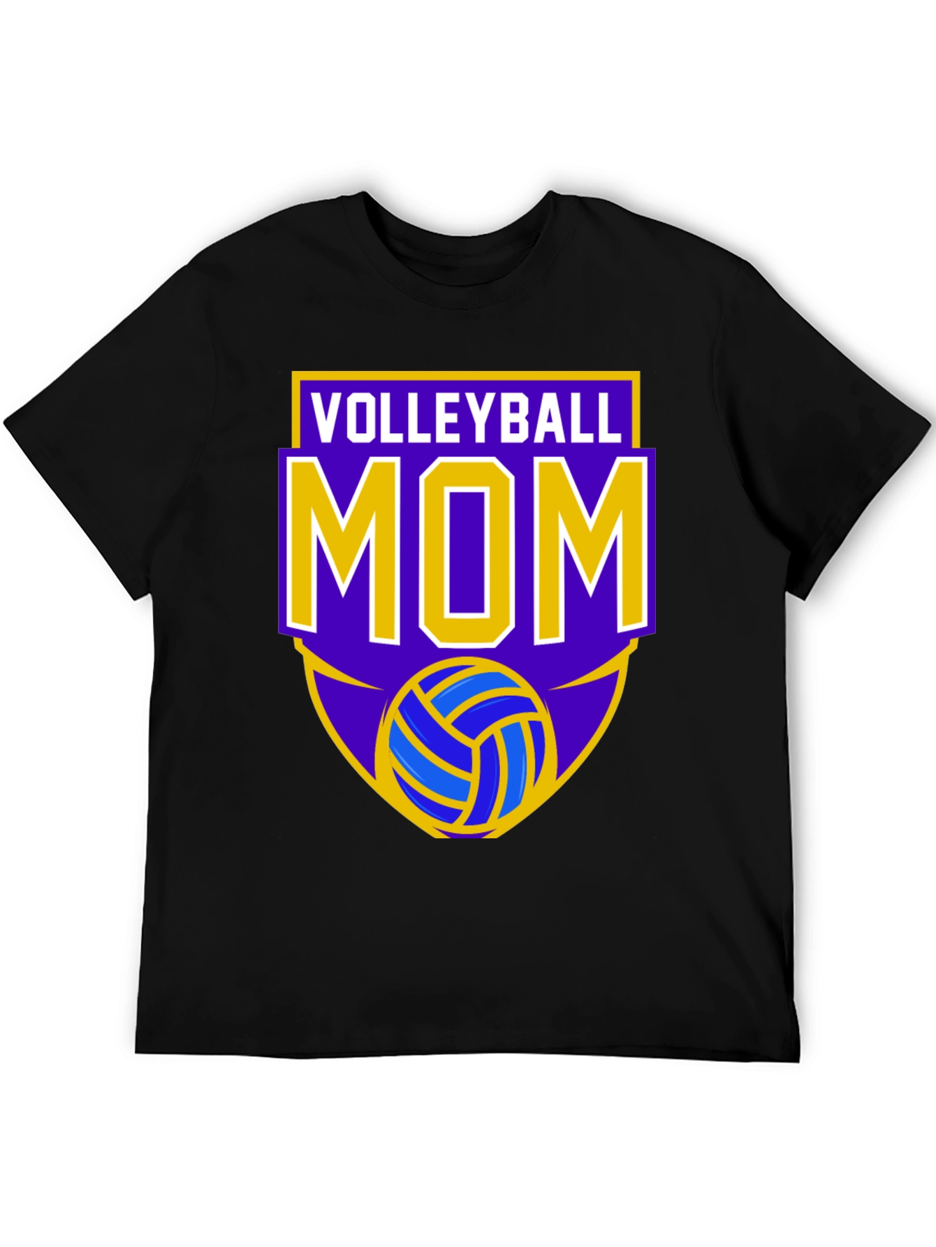 Black Volleyball Mom T-Shirt view 5