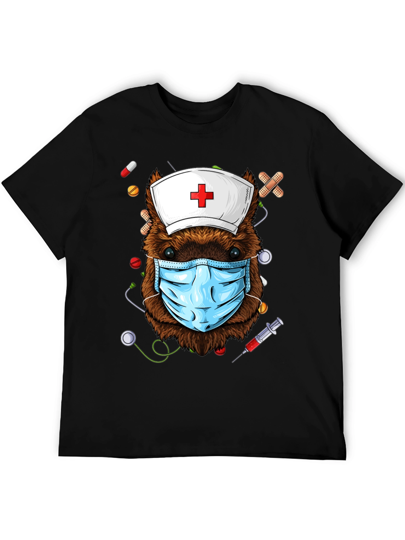 Black Nurse Beaver T-Shirt: Healthcare Hero view 5