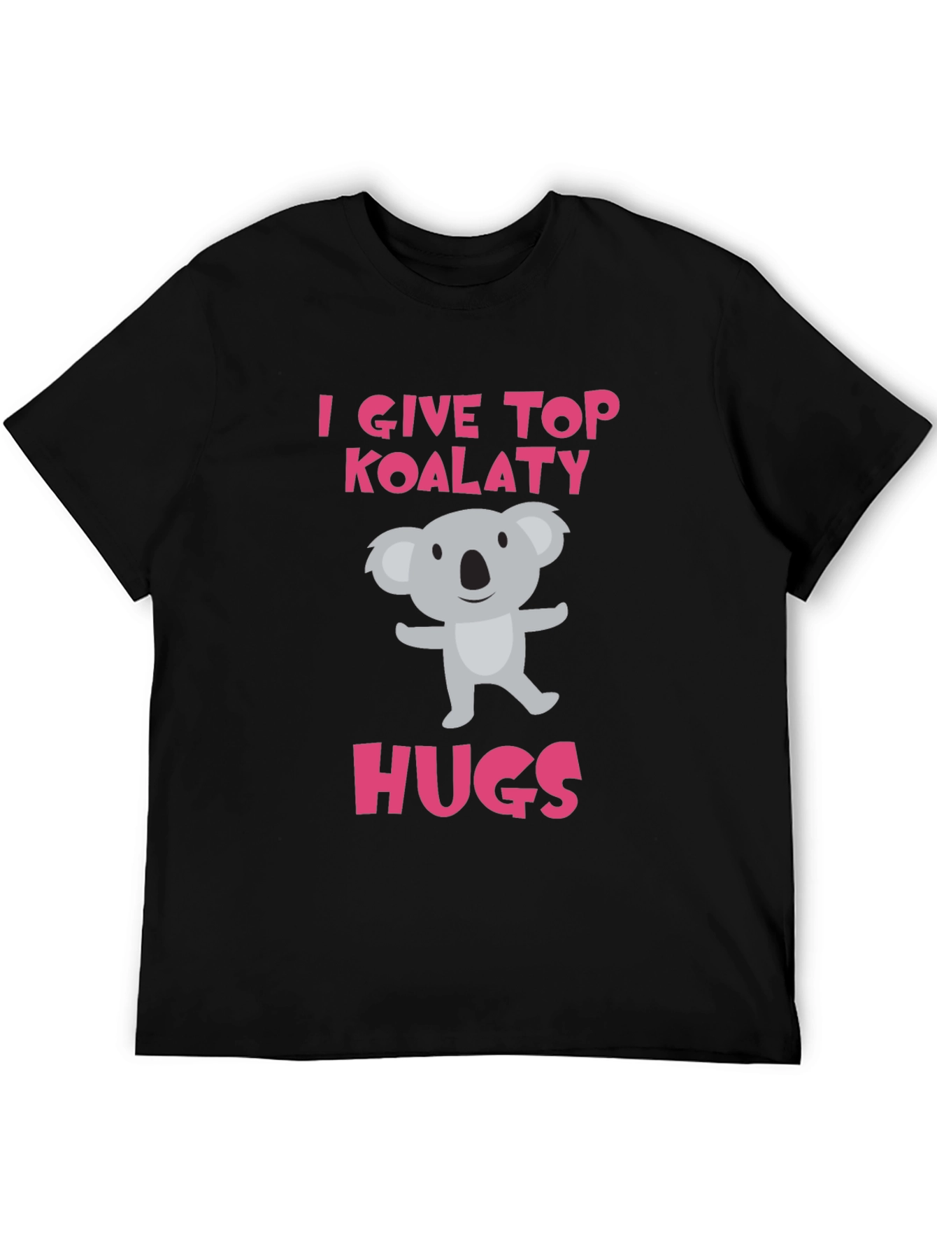 Black Koala-ty Hugs T-Shirt - Cute Animal Tee view 5