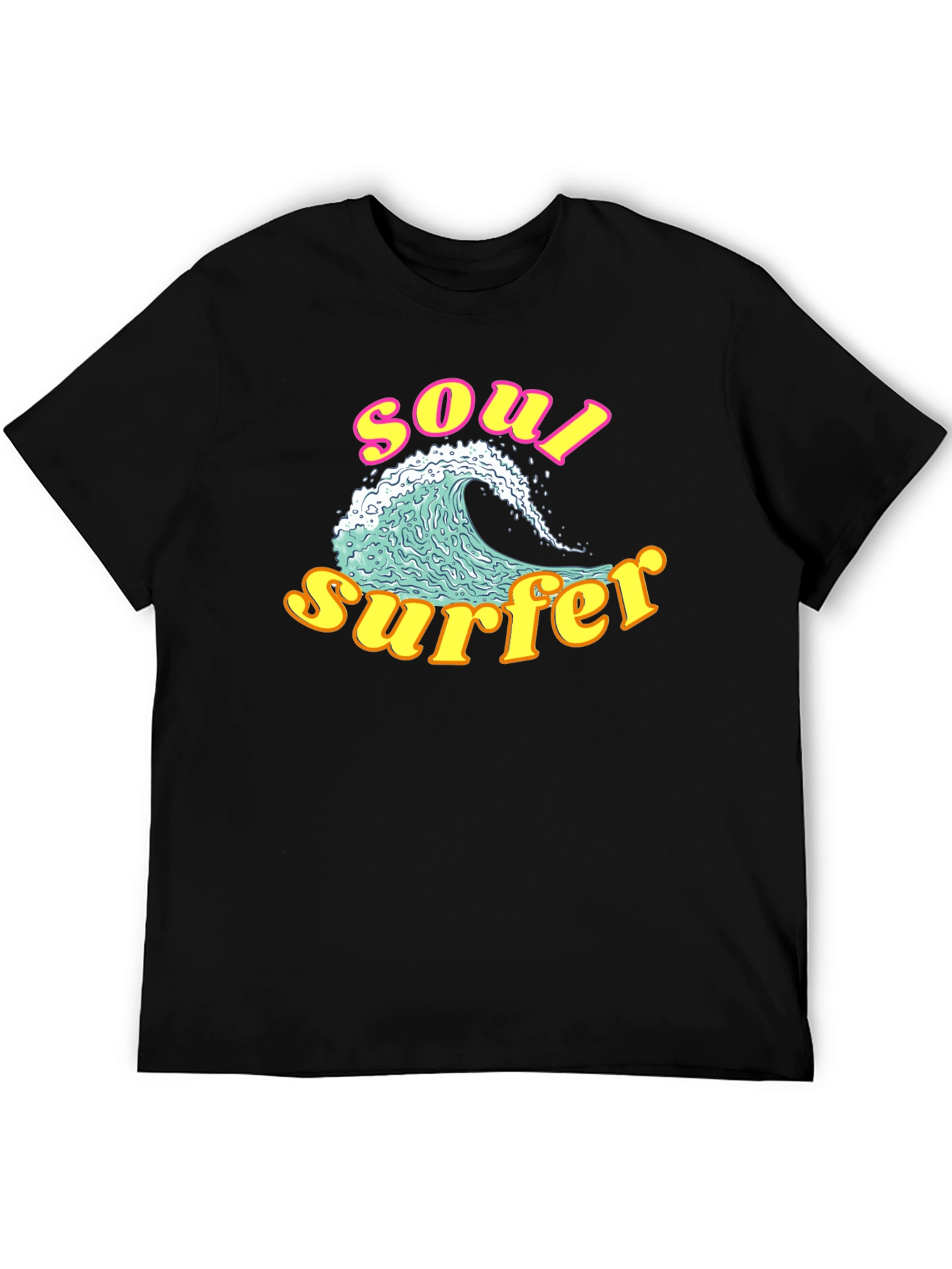 Black Soul Surfer Graphic Tee - Retro Wave Design view 5
