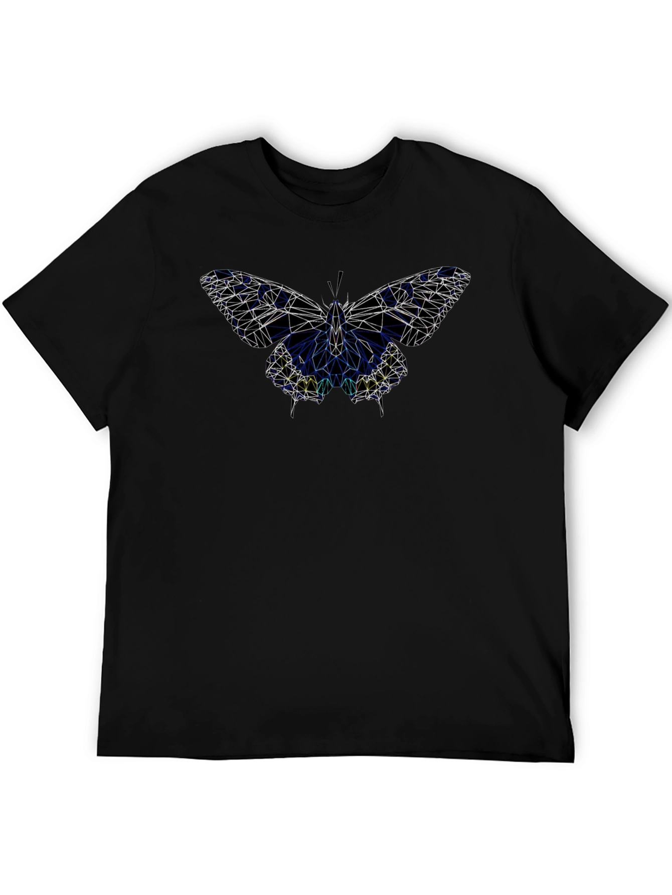 Black Geometric Butterfly Black T-Shirt view 5