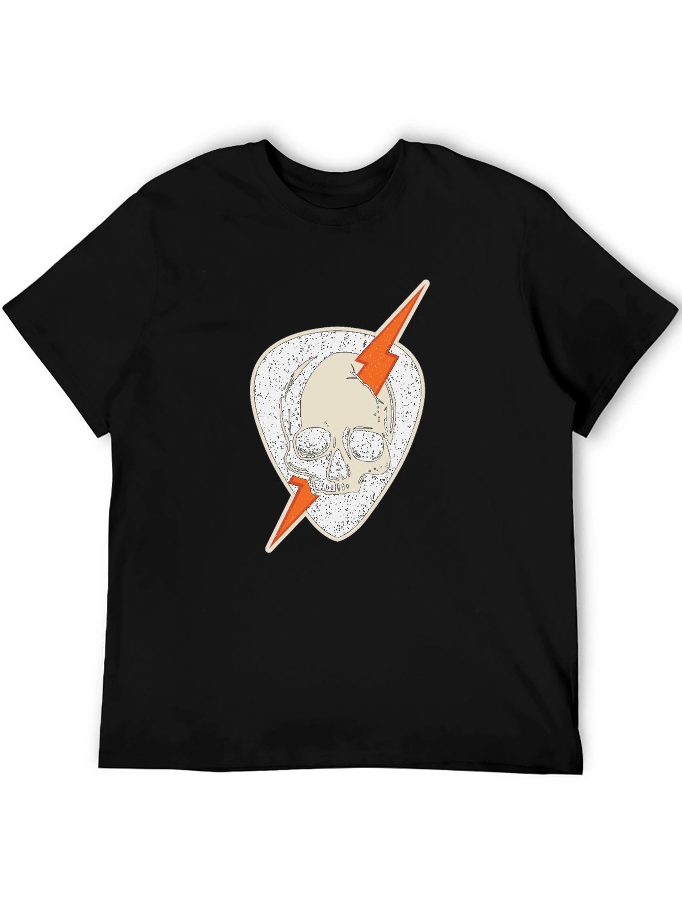 Black Skull & Lightning Black Graphic Tee view 5