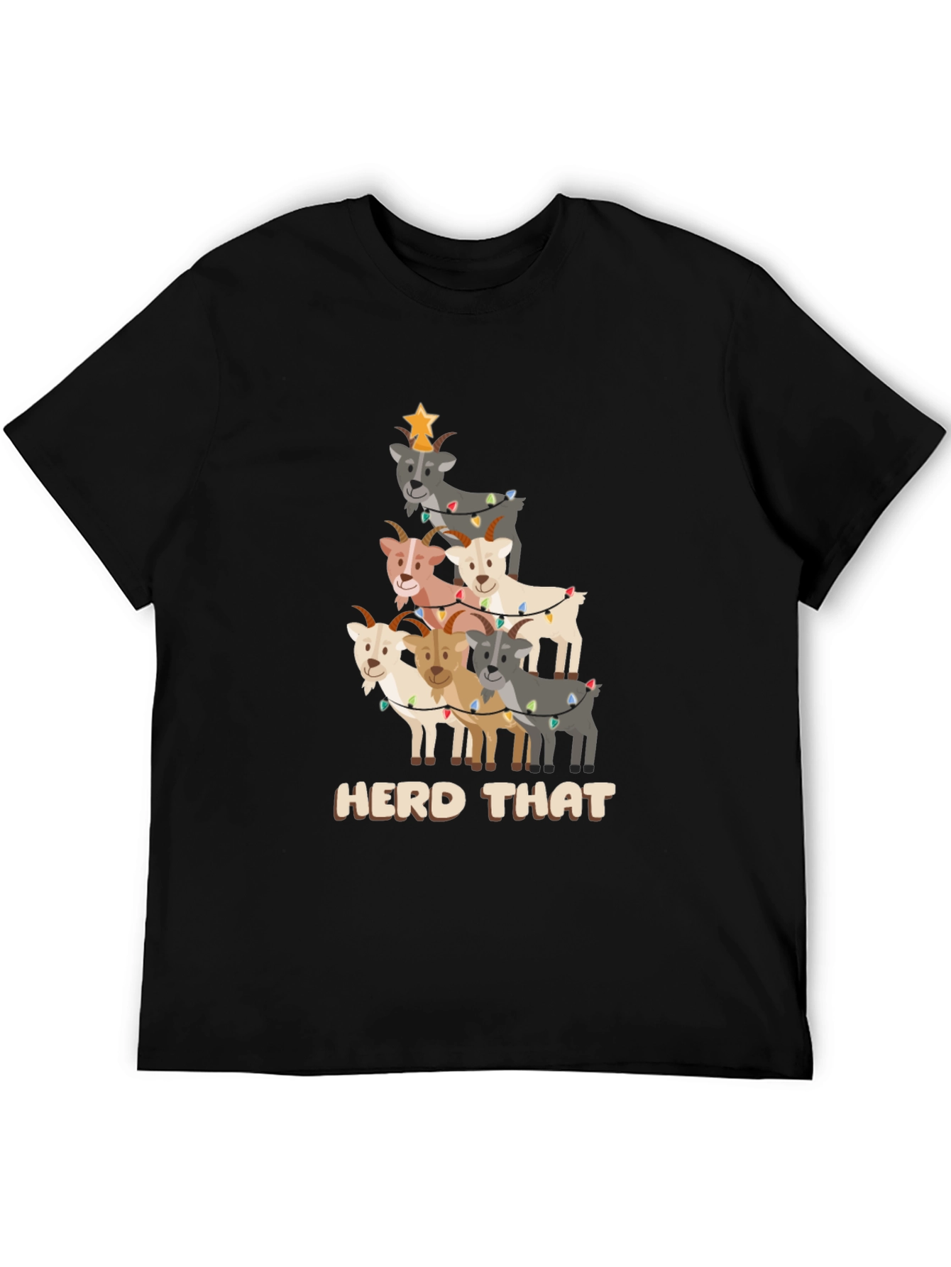 Black Herd That Christmas Goat T-Shirt view 5