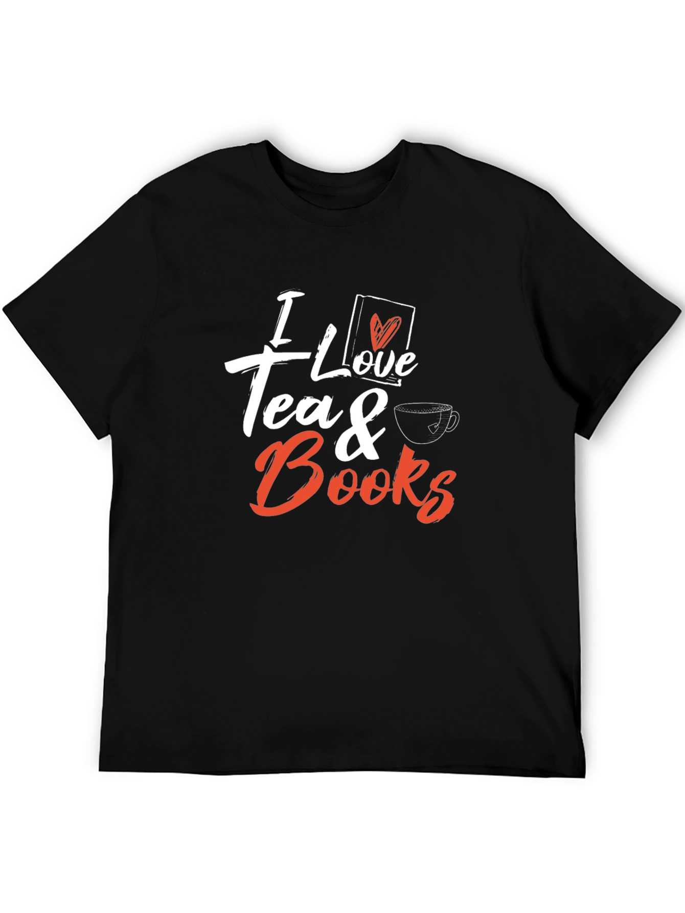 Black I Love Tea & Books Graphic T-Shirt view 5