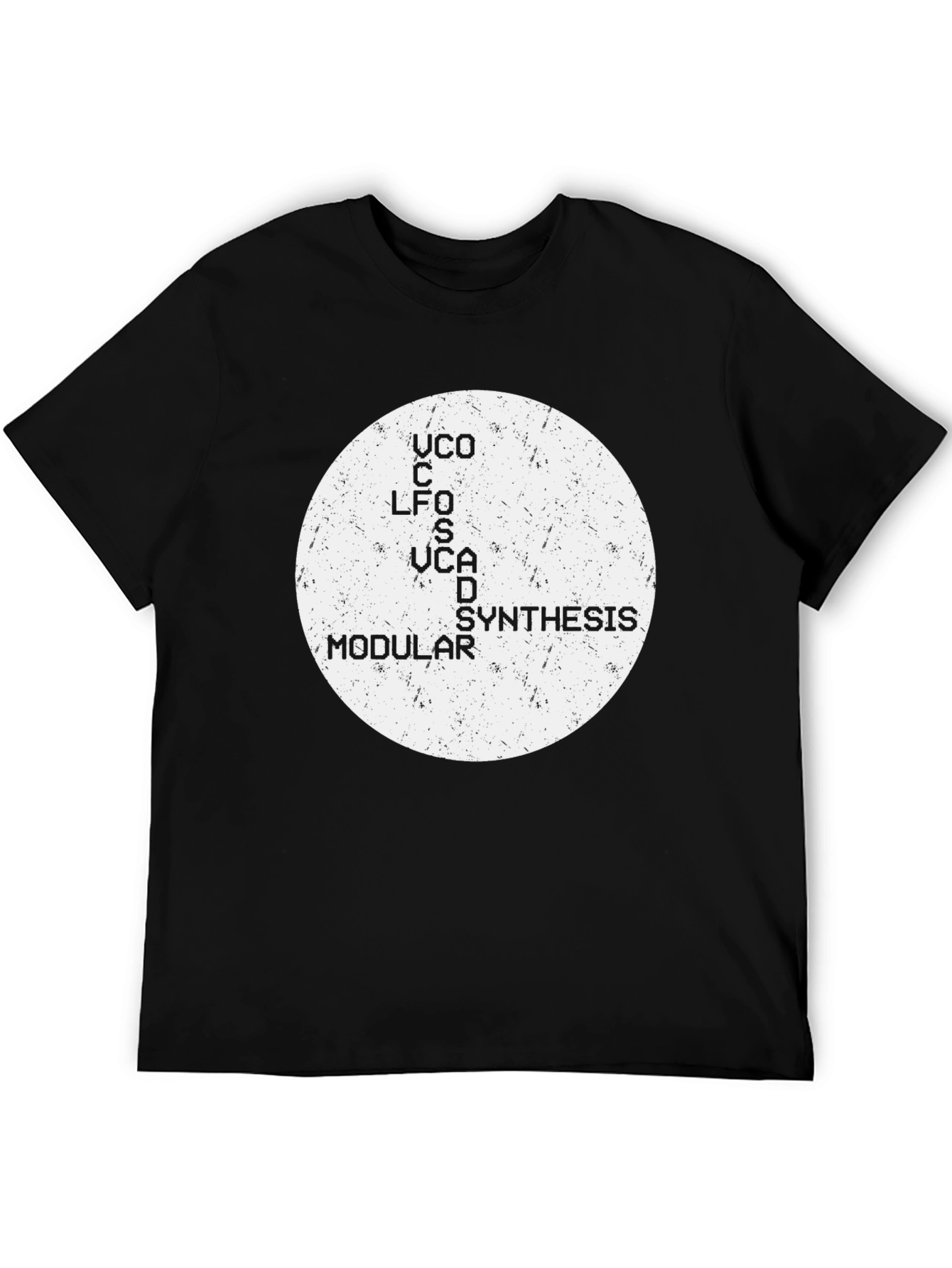 Black Modular Synth Black T-Shirt - Cool Audio Tee view 5