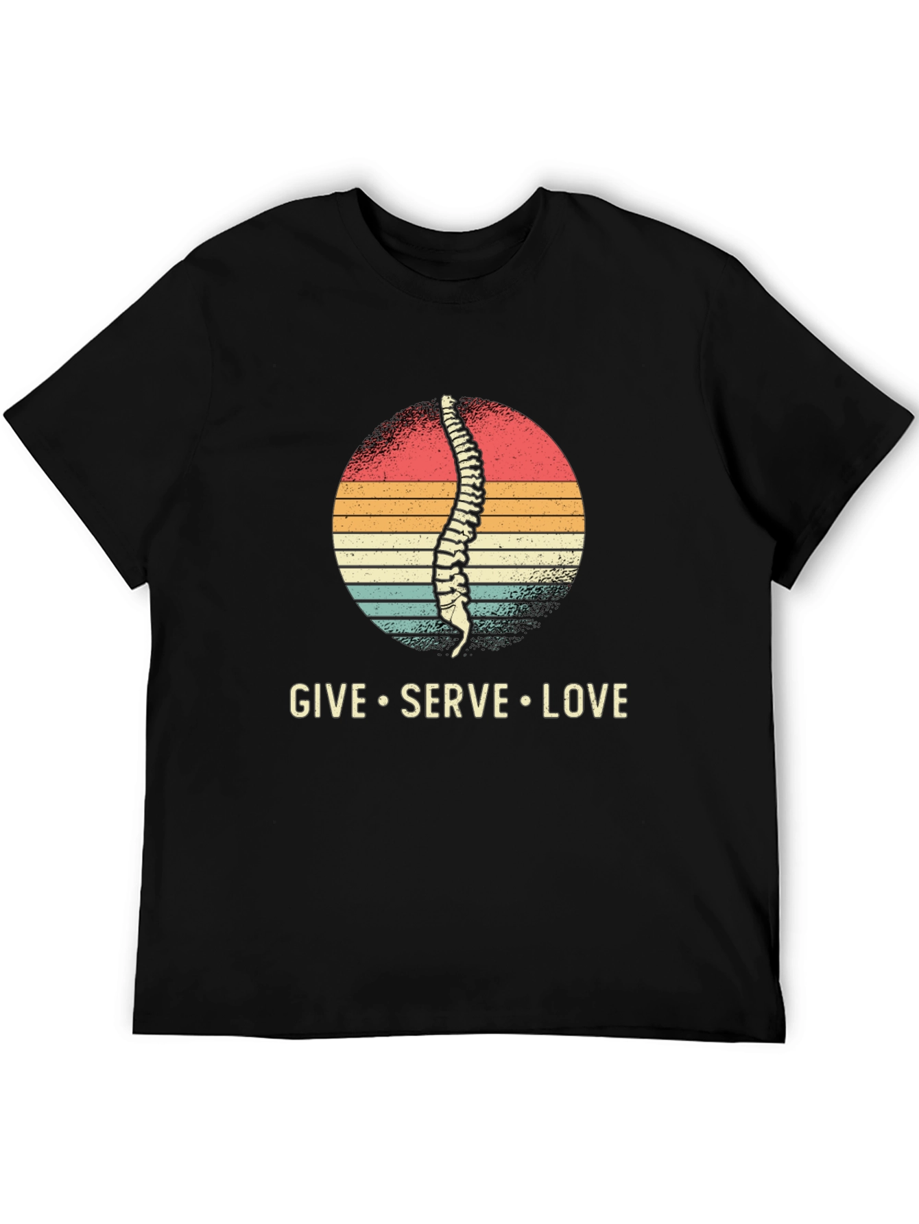 Black Chiropractor T-Shirt - Spine Give Serve Love view 5