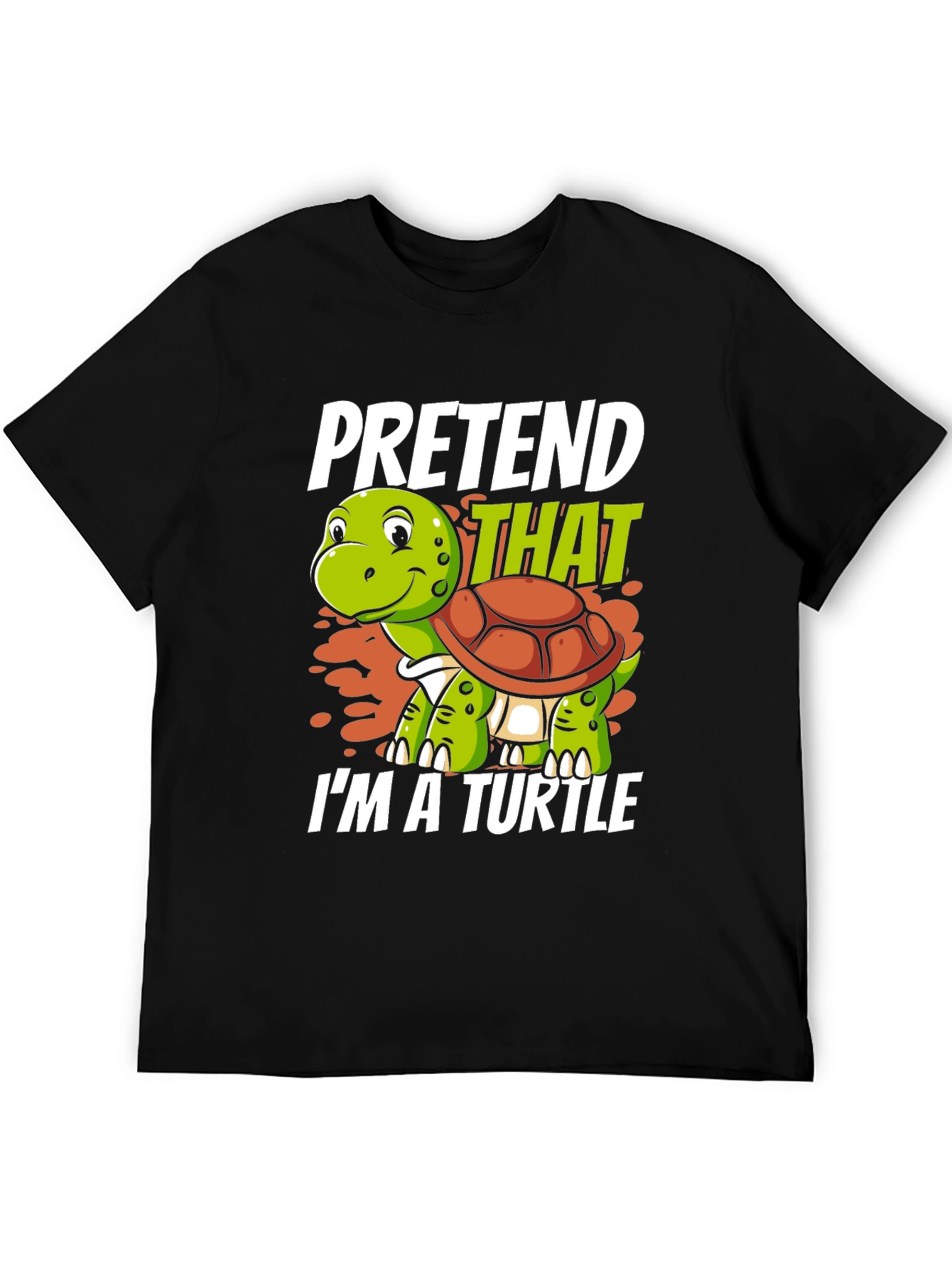 Black Pretend I'm a Turtle Graphic T-Shirt view 5