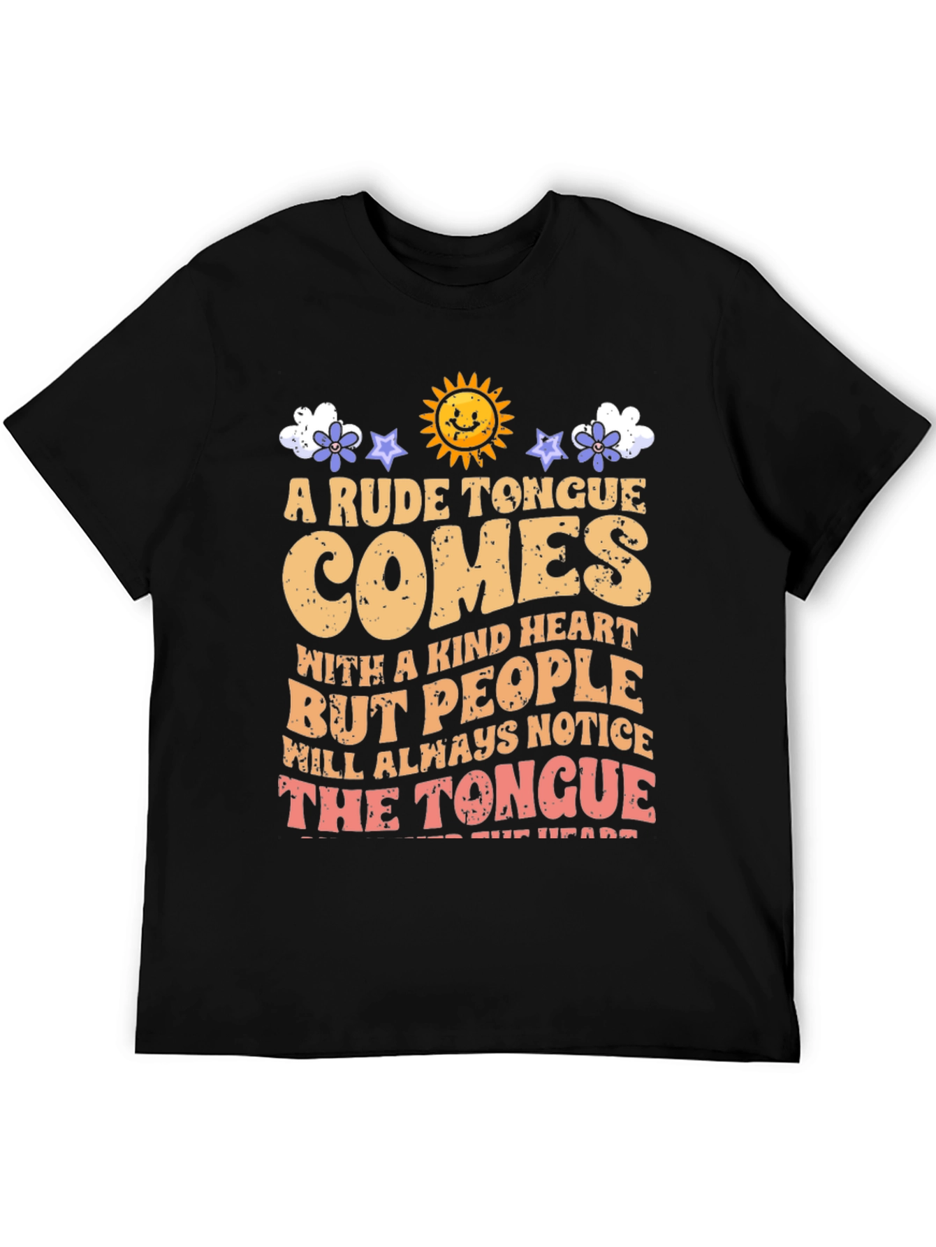 Black Rude Tongue, Kind Heart Graphic Tee view 5