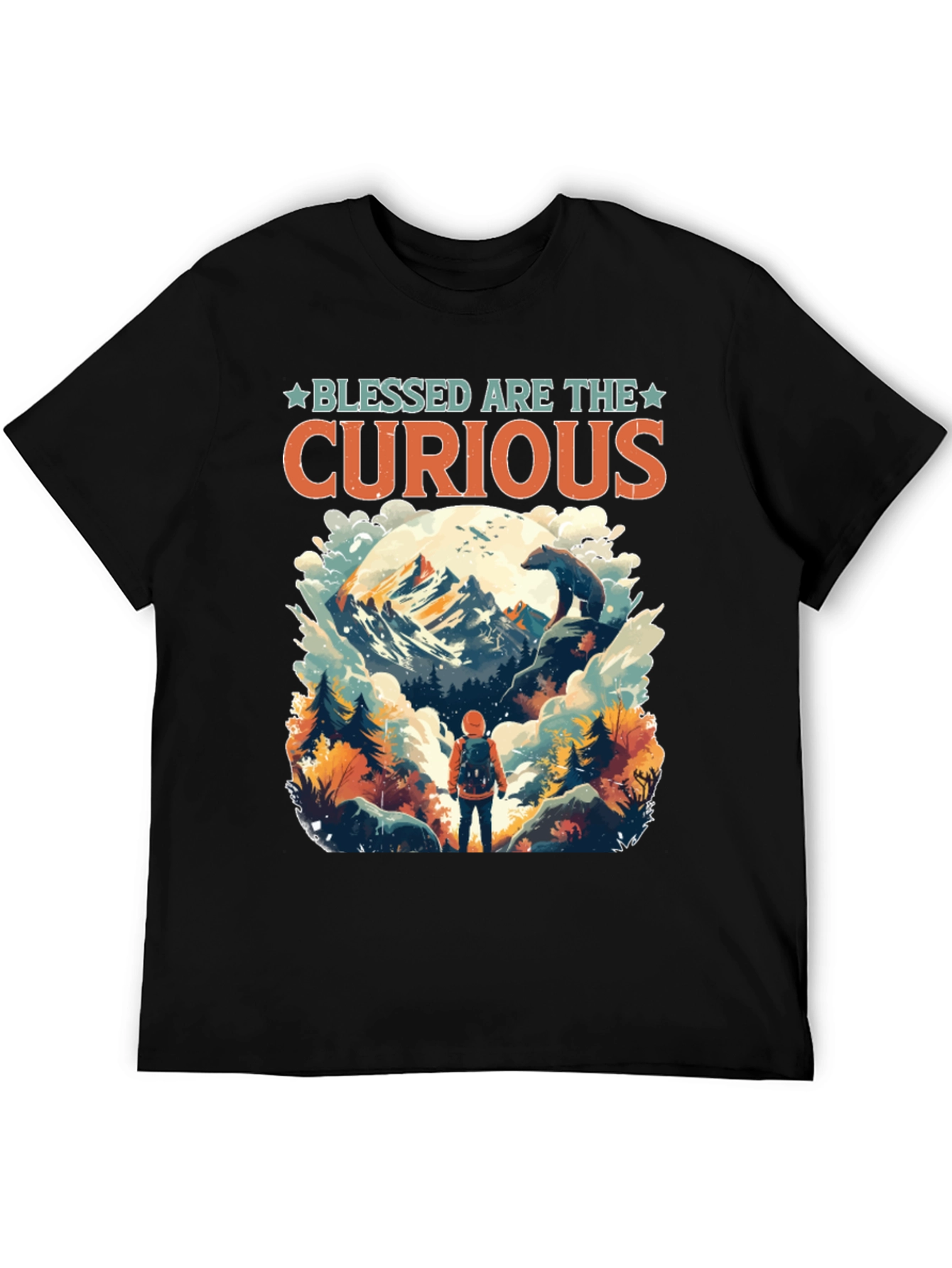 Black Blessed Are The Curious Adventure Tee view 5