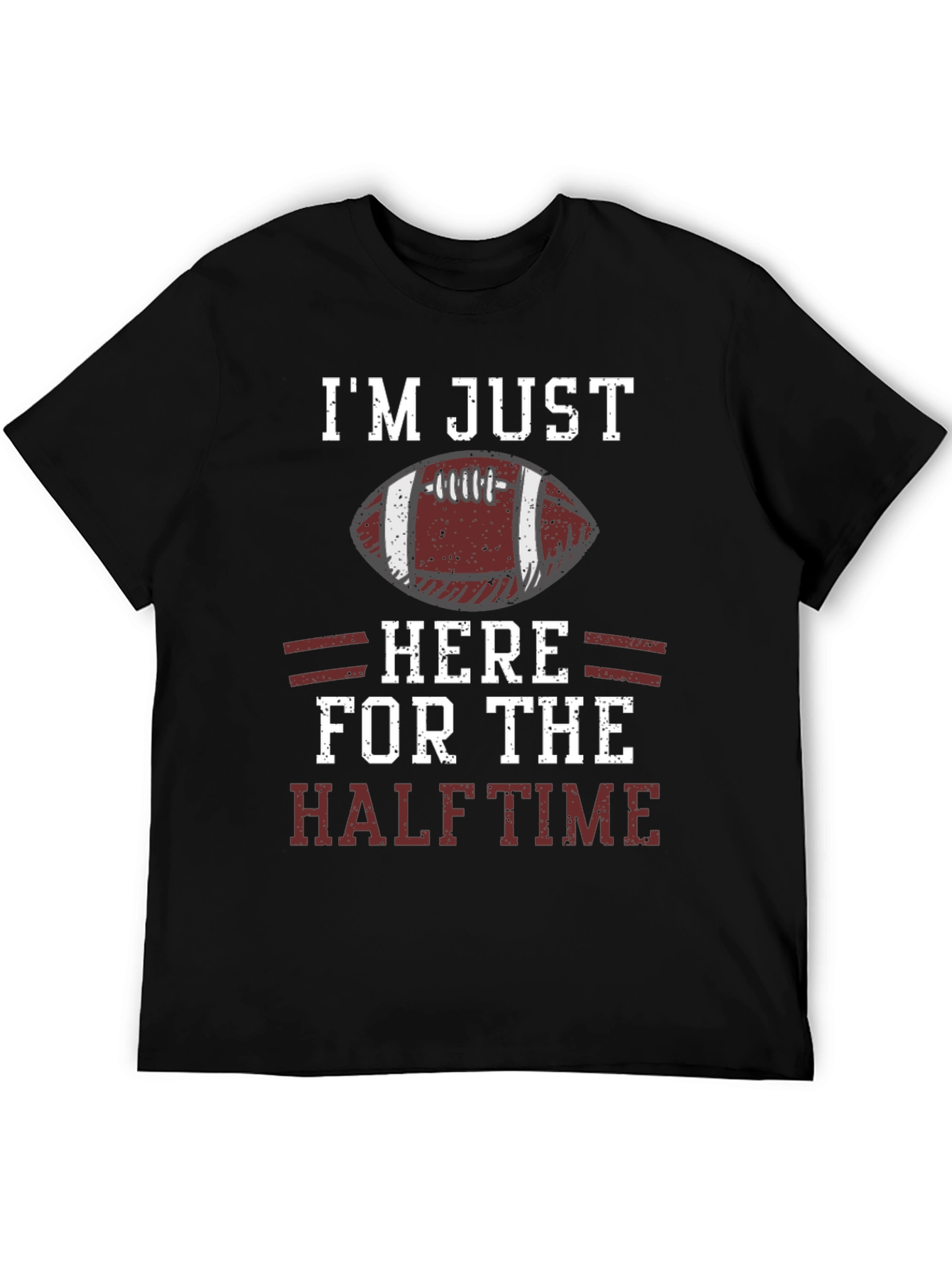Black I'm Just Here for the Halftime Football T-Shirt view 5