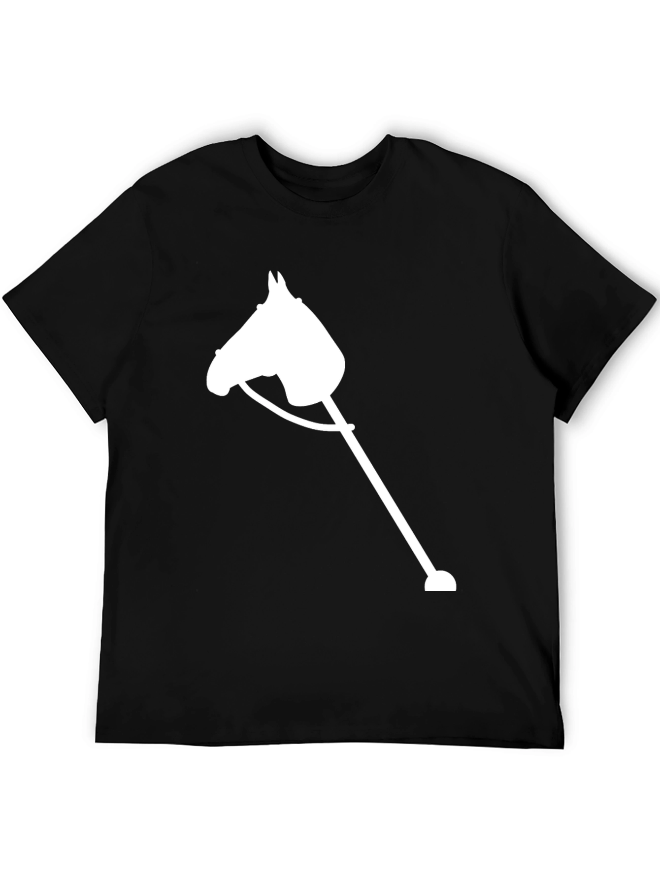 Black Stick Horse Graphic Tee - Unisex Black T-Shirt view 5