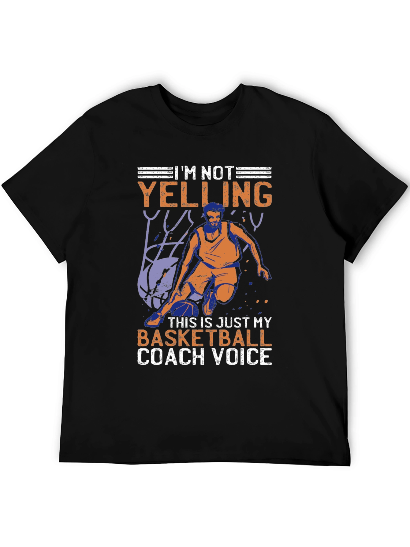 Black Basketball Coach Voice Graphic T-Shirt view 5