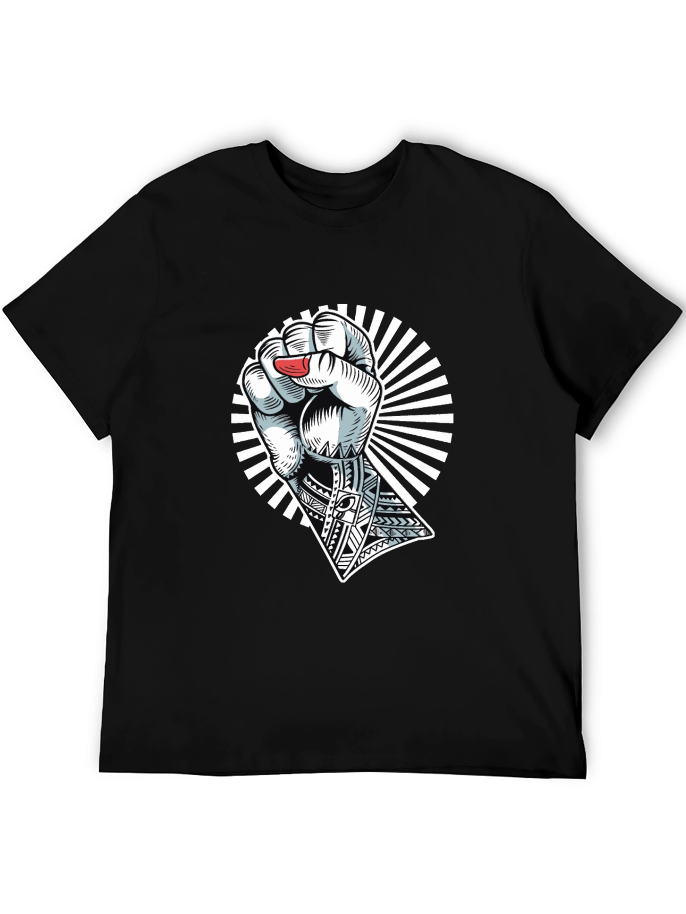 Black Empowered Fist Graphic Tee - Black view 5