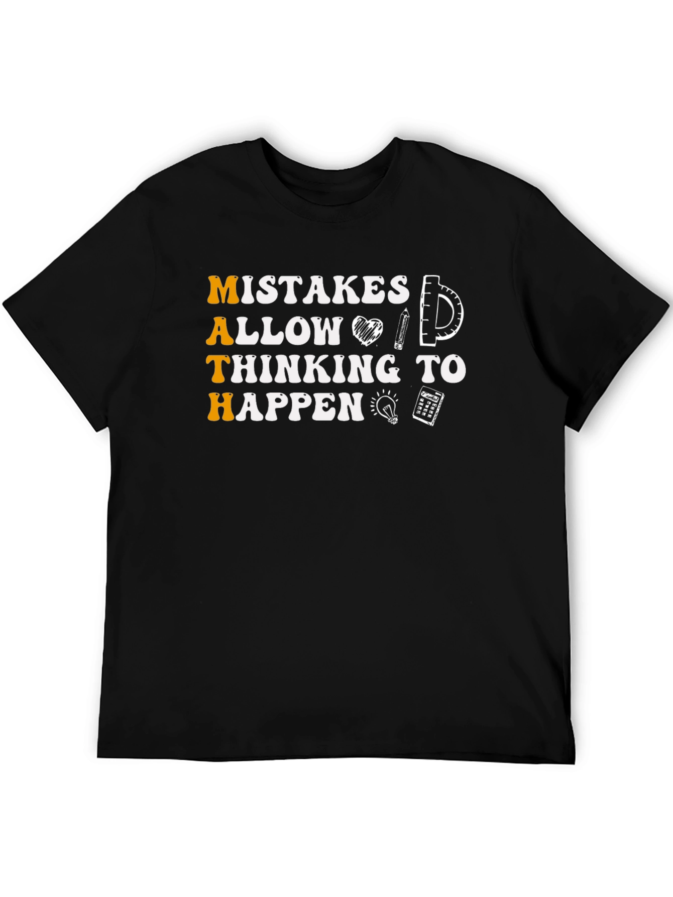 Black Math Mistakes Allow Thinking To Happen Black T-Shirt view 5