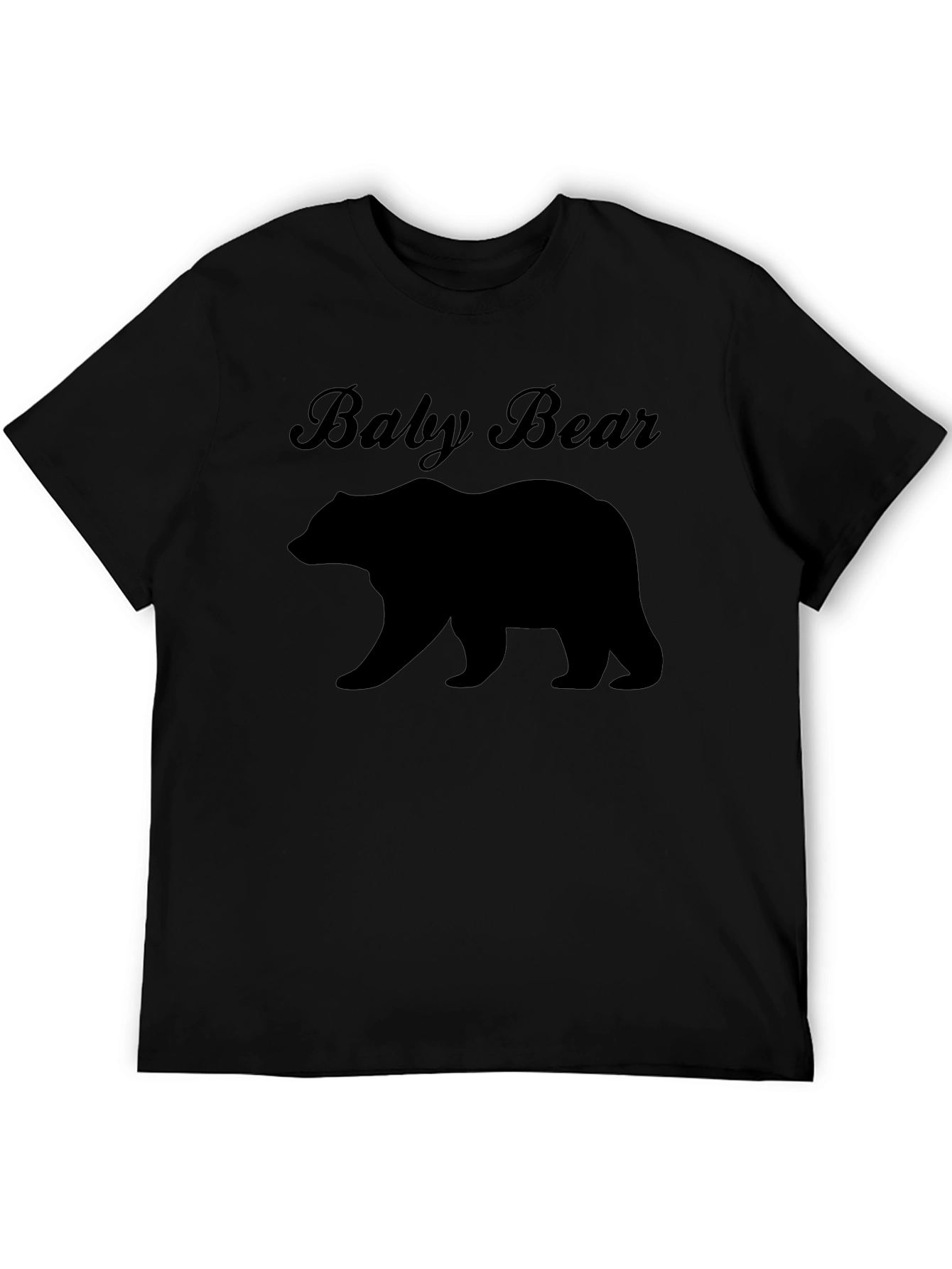 Black Baby Bear Graphic Tee - Black Unisex T-Shirt view 5