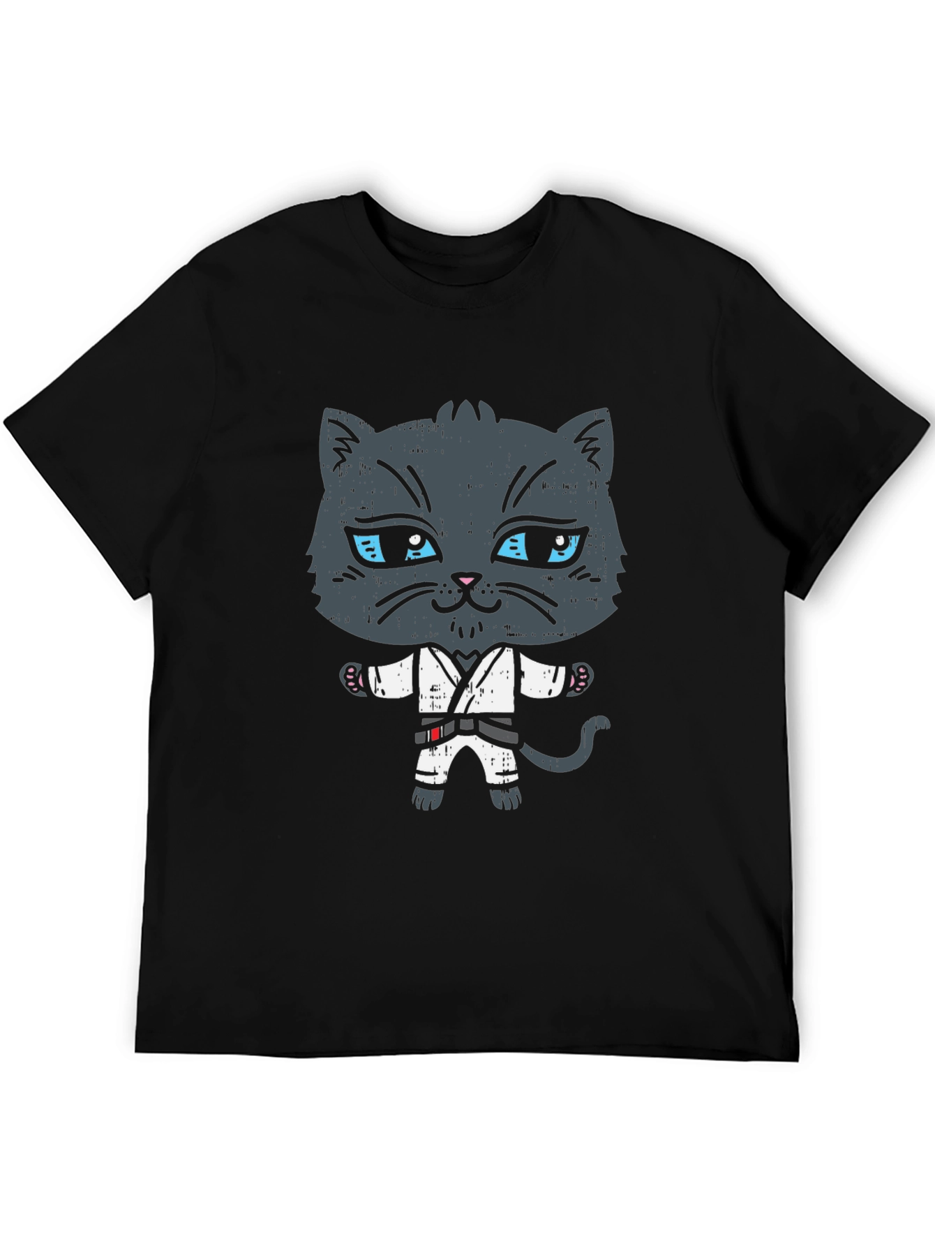 Black Karate Cat T-Shirt - Martial Arts Kitten Tee view 5