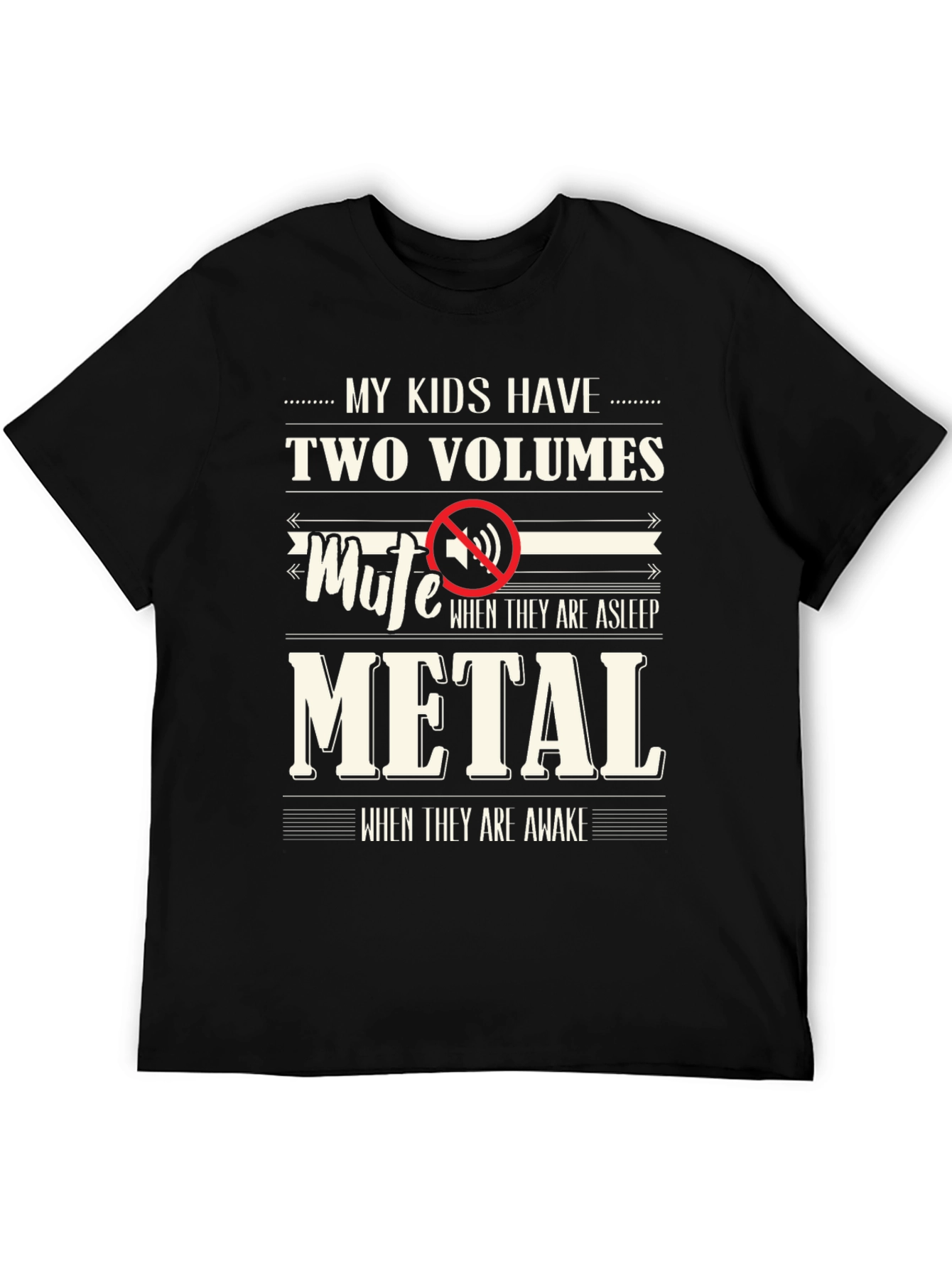 Black Funny "My Kids Have Two Volumes" Graphic Tee view 5