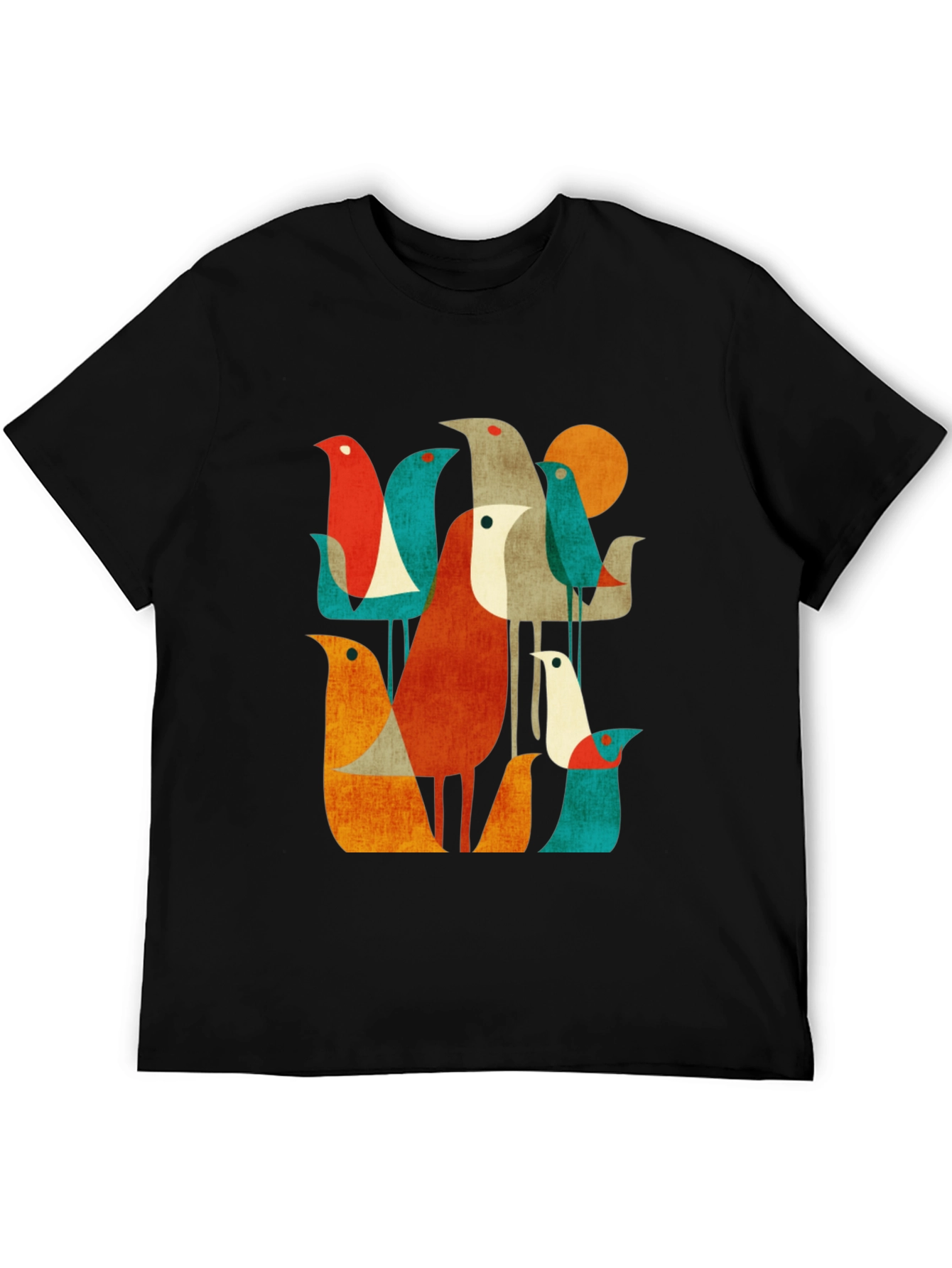 Black Retro Bird Graphic T-Shirt view 5