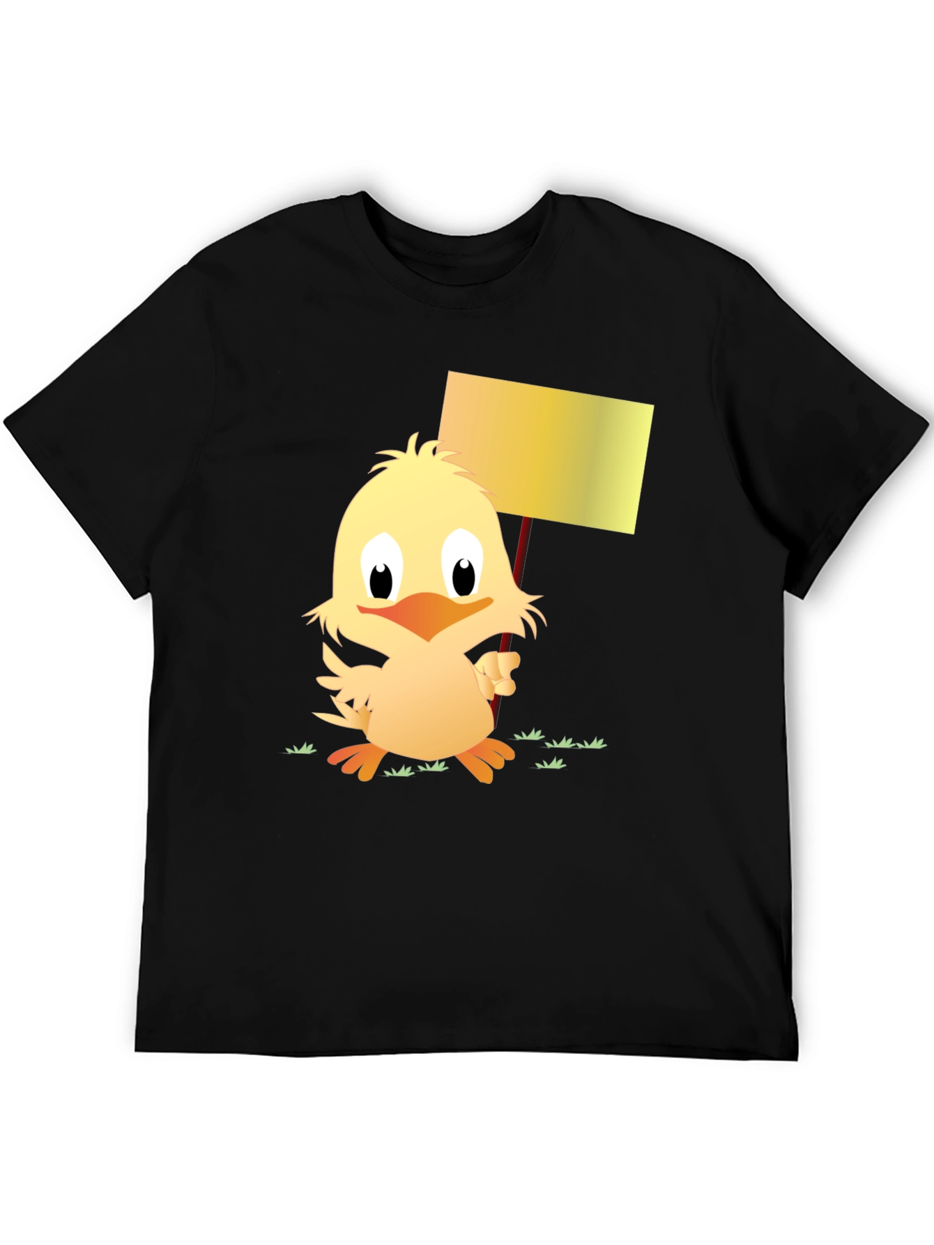 Black Cute Chick Holding Sign Black T-Shirt view 5