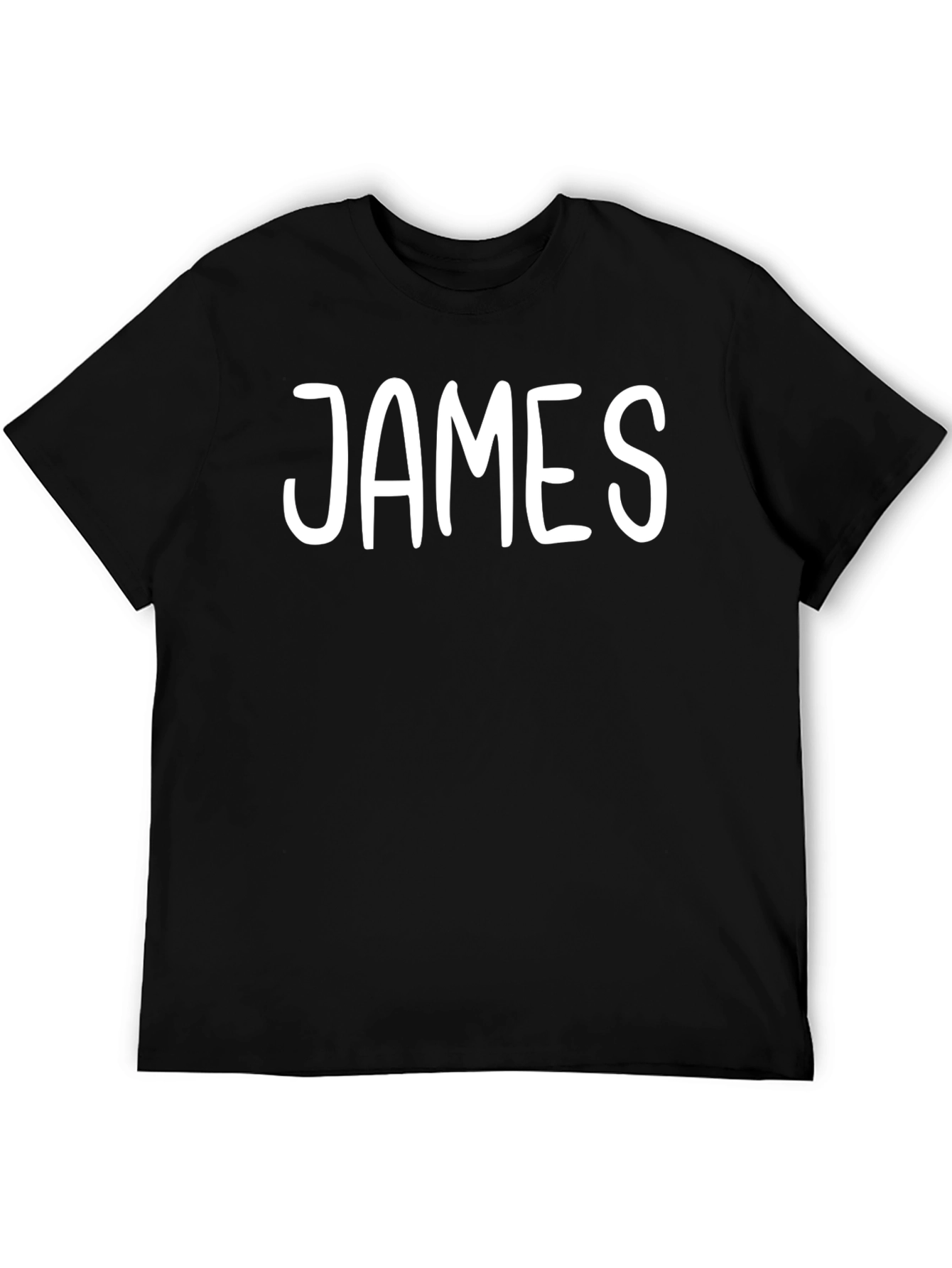 Black Personalized "JAMES" Black T-Shirt view 5