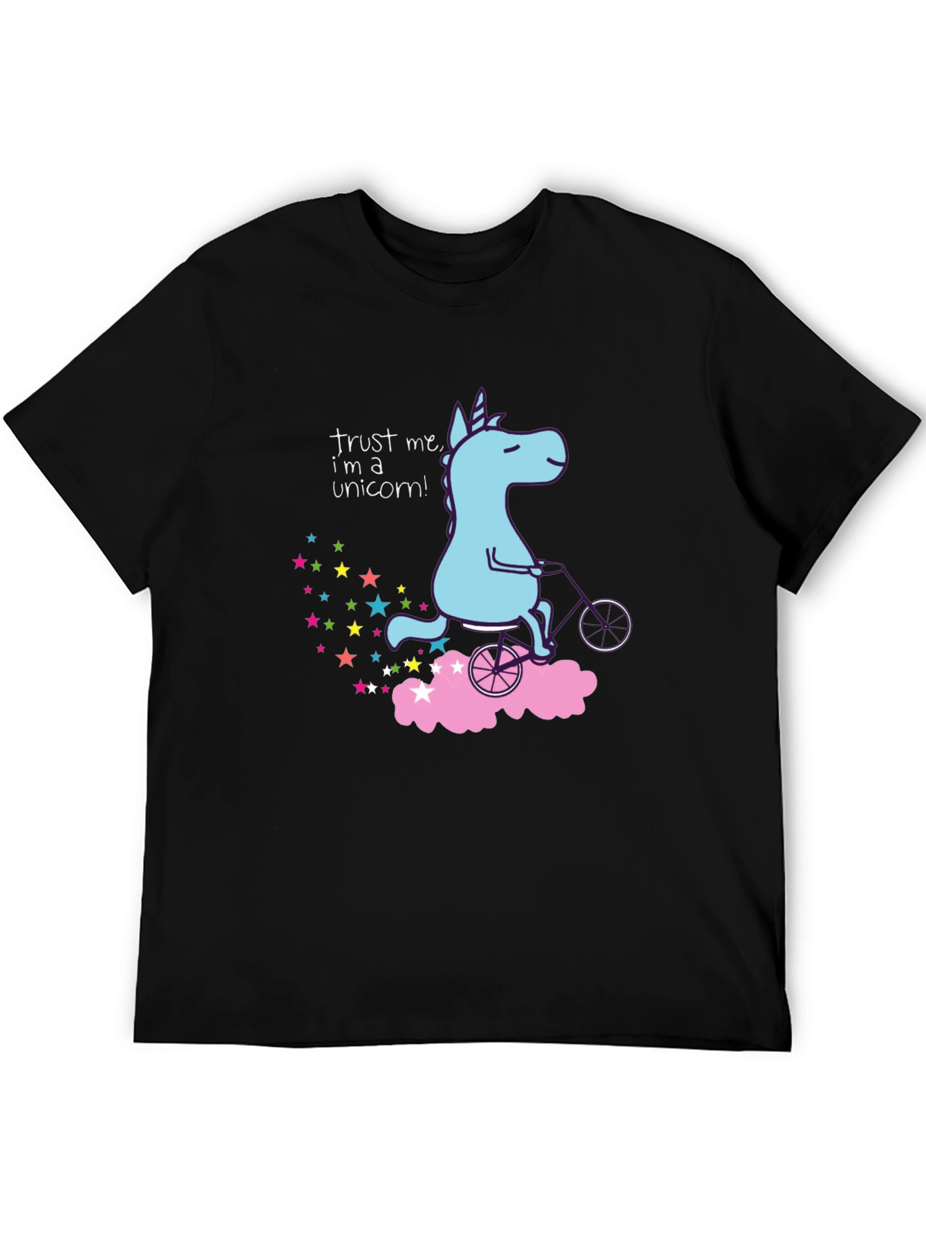 Black Unicorn on Bike Graphic Tee - Trust Me I'm a Unicorn! view 5