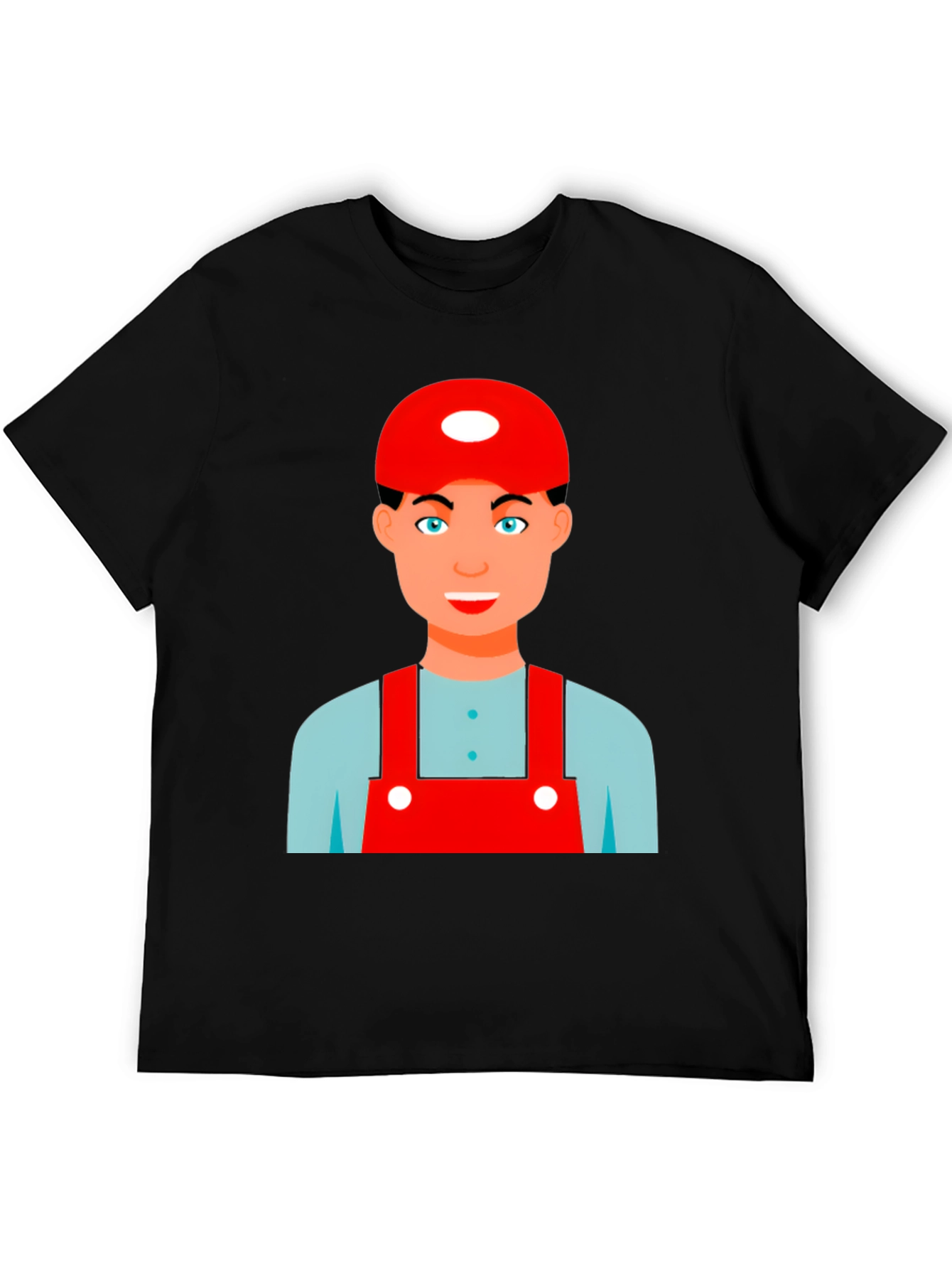 Black Cartoon Character Graphic Tee - Black Cotton Blend Shirt view 5