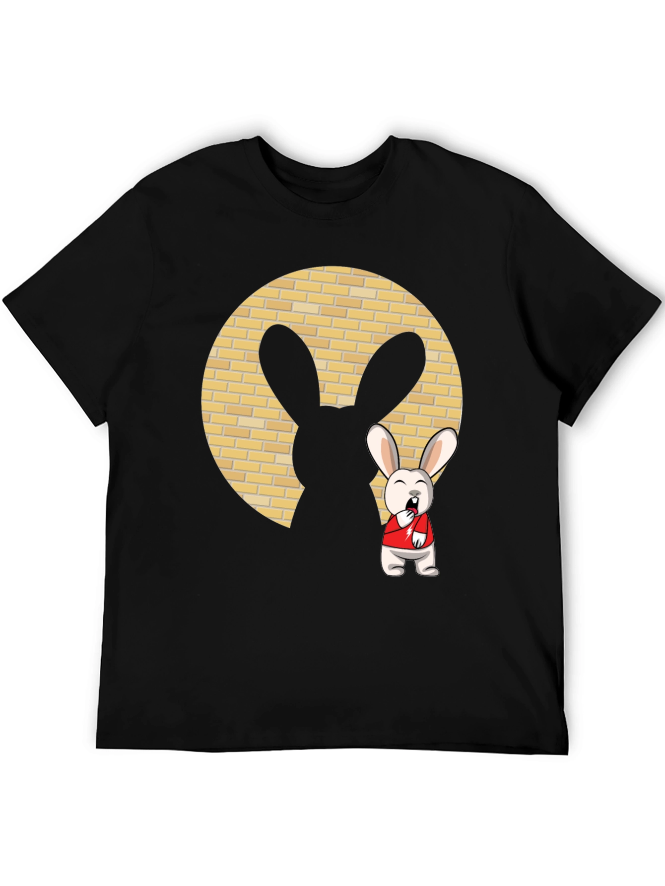 Black Cartoon Rabbit T-Shirt view 5