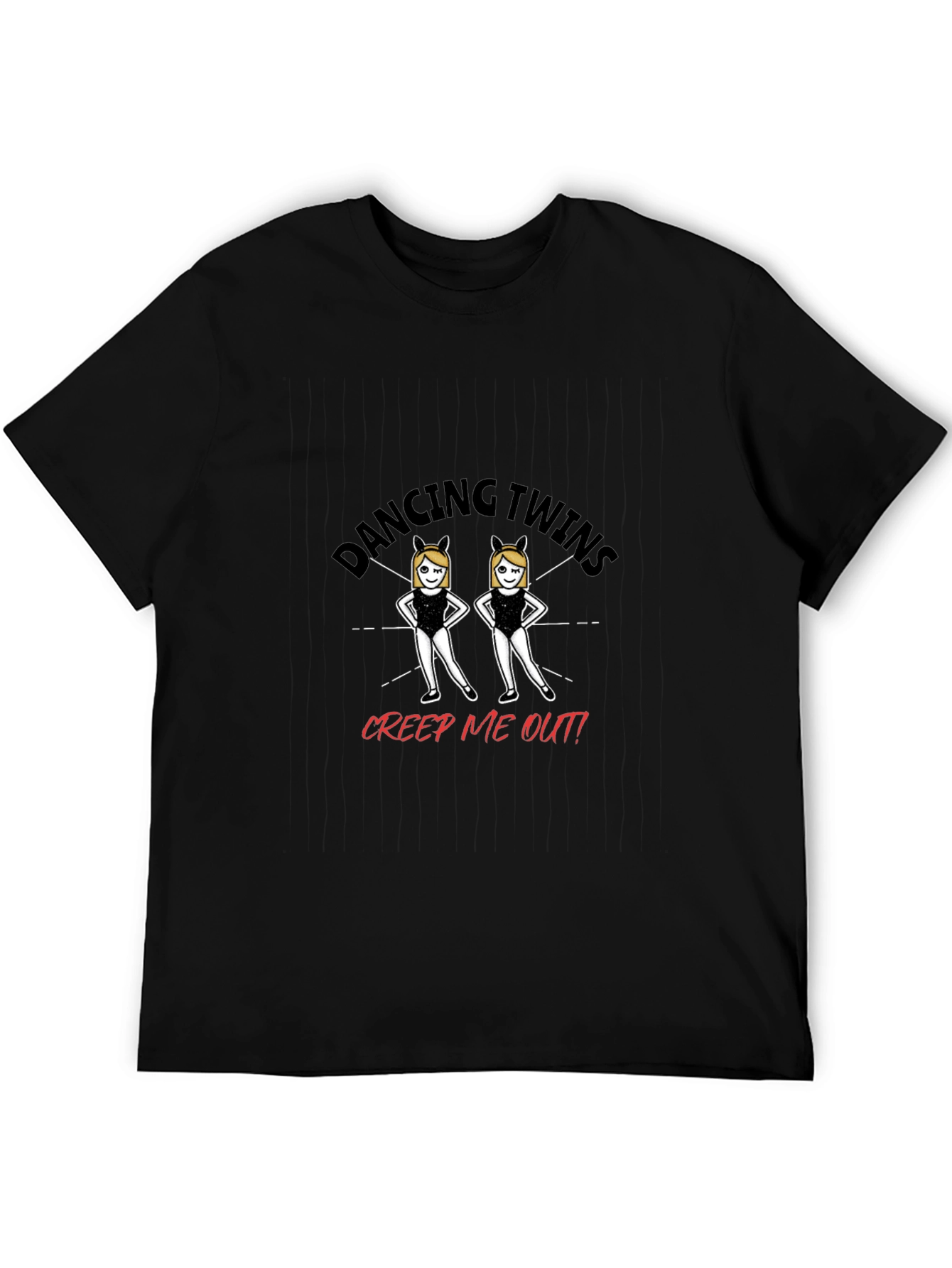 Black Dancing Twins Creep Me Out T-Shirt view 5