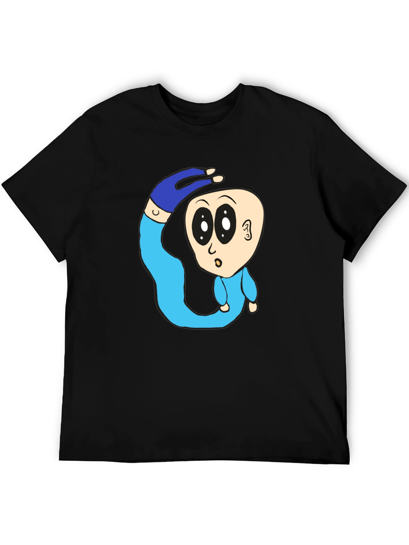 Black Cartoon Character Graphic Black T-Shirt view 5