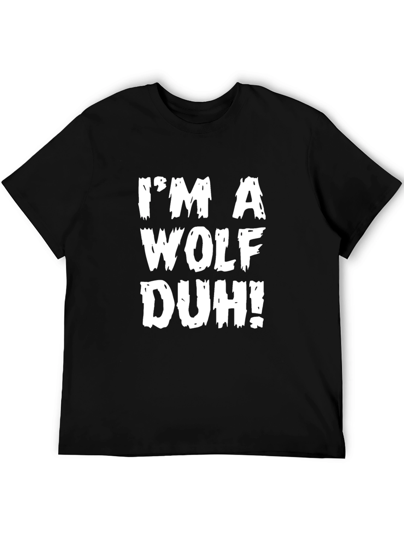 Black I'm A Wolf Duh! Graphic T-Shirt view 5