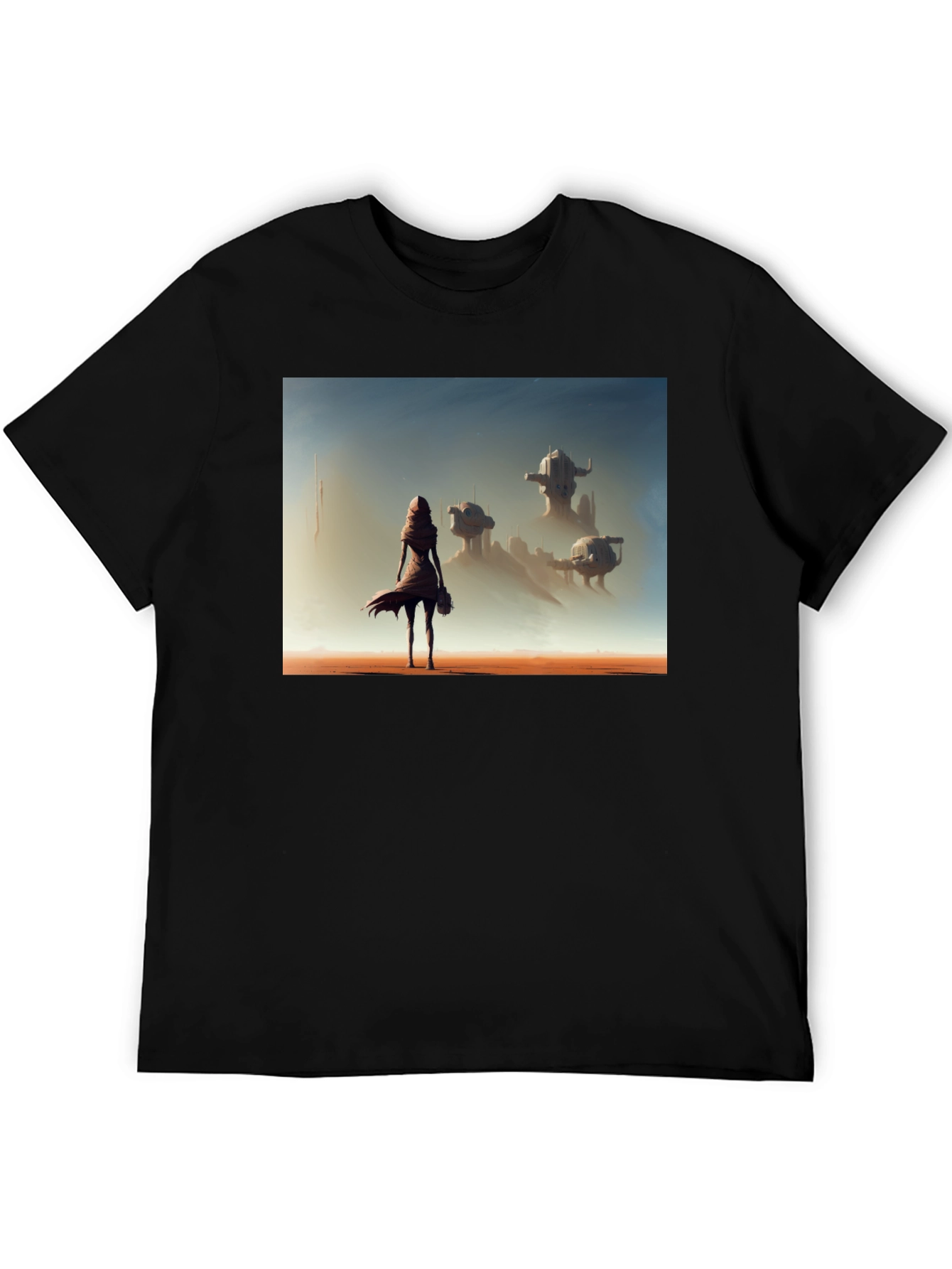 Black Sci-Fi Traveler Graphic T-Shirt view 5