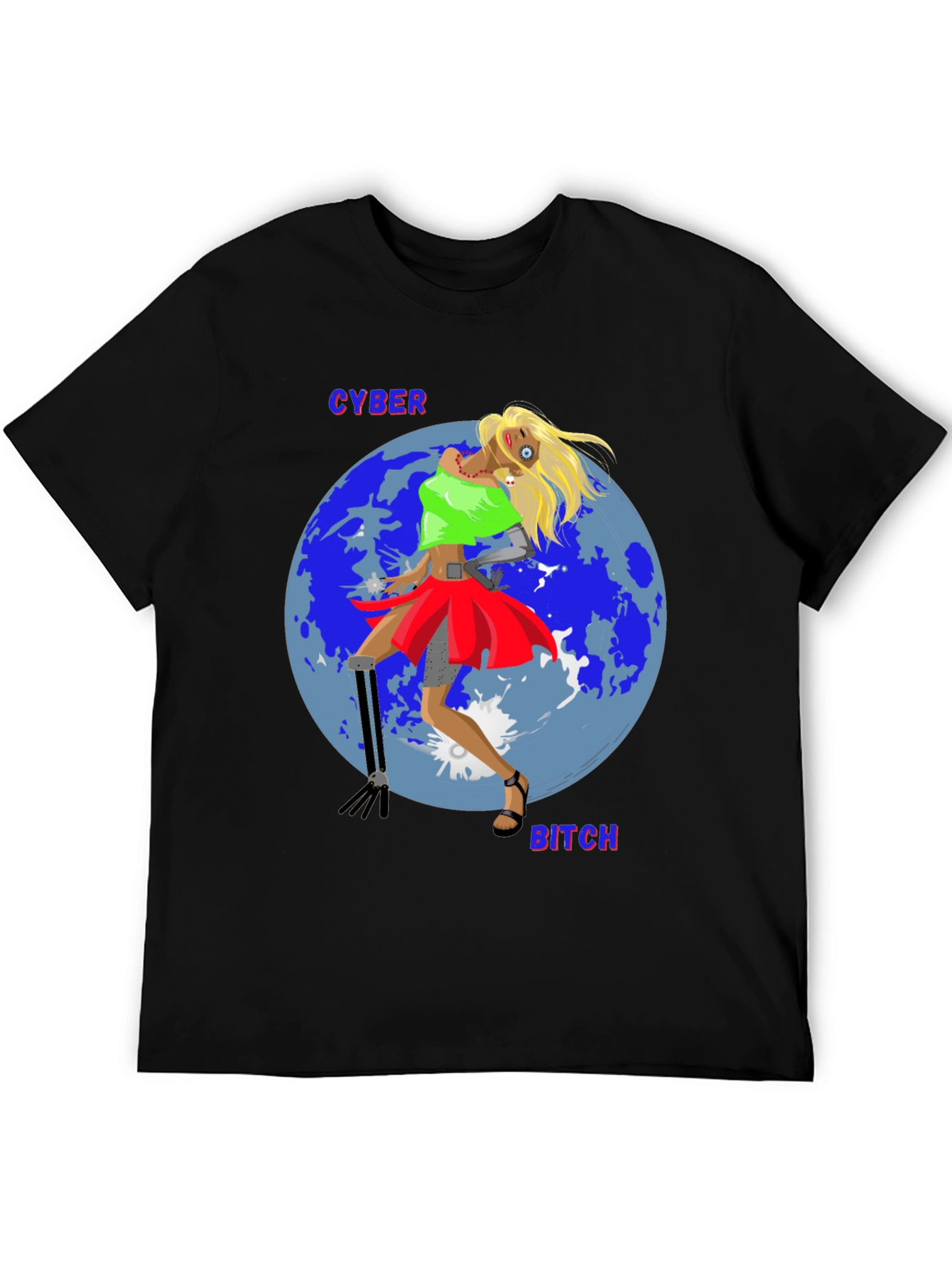 Black Cyber Bitch T-Shirt - Unique Graphic Tee view 5