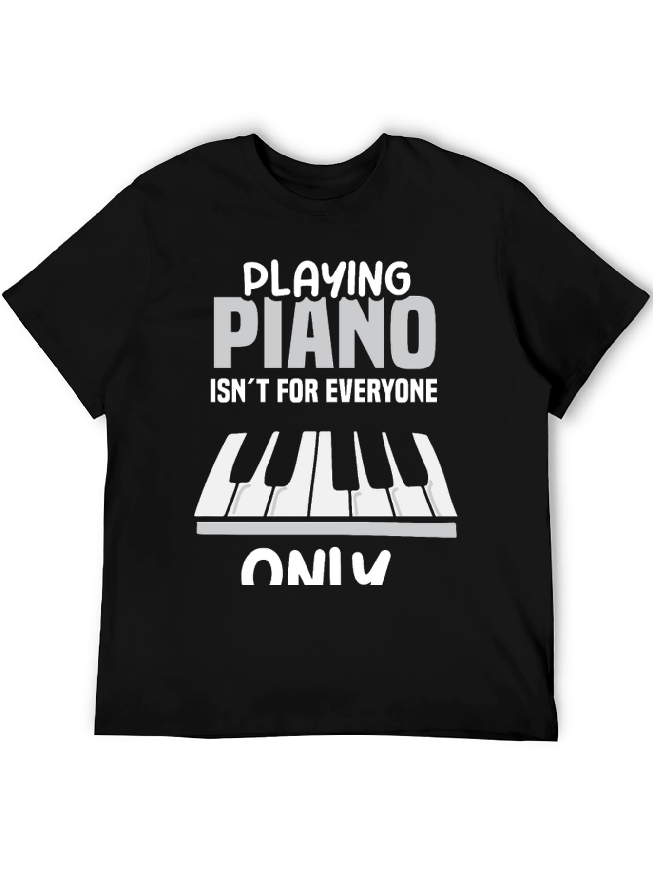 Black Funny Piano Player T-Shirt - Not For Everyone view 5