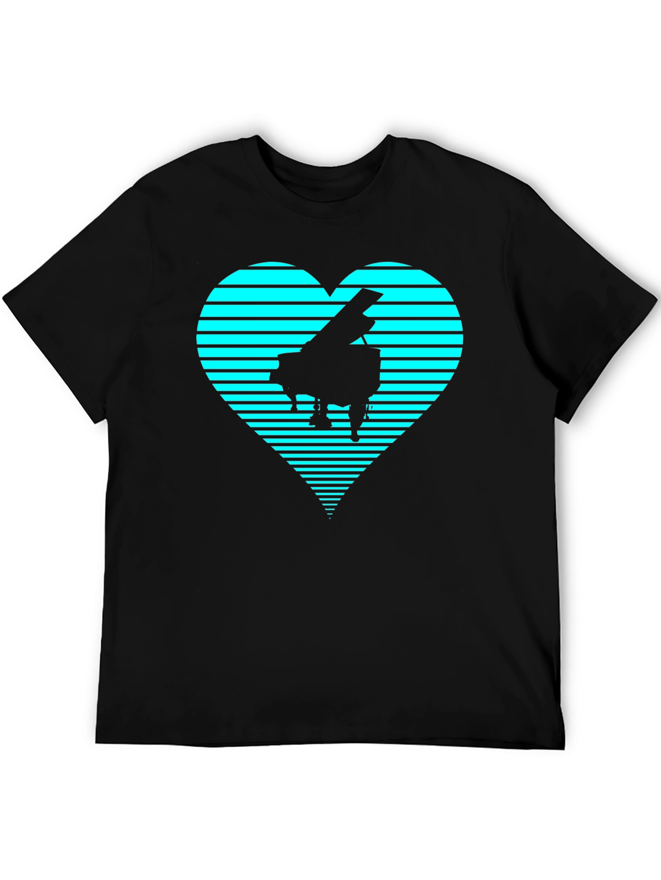 Black Piano Heartbeat T-Shirt - Music Lover Tee view 5