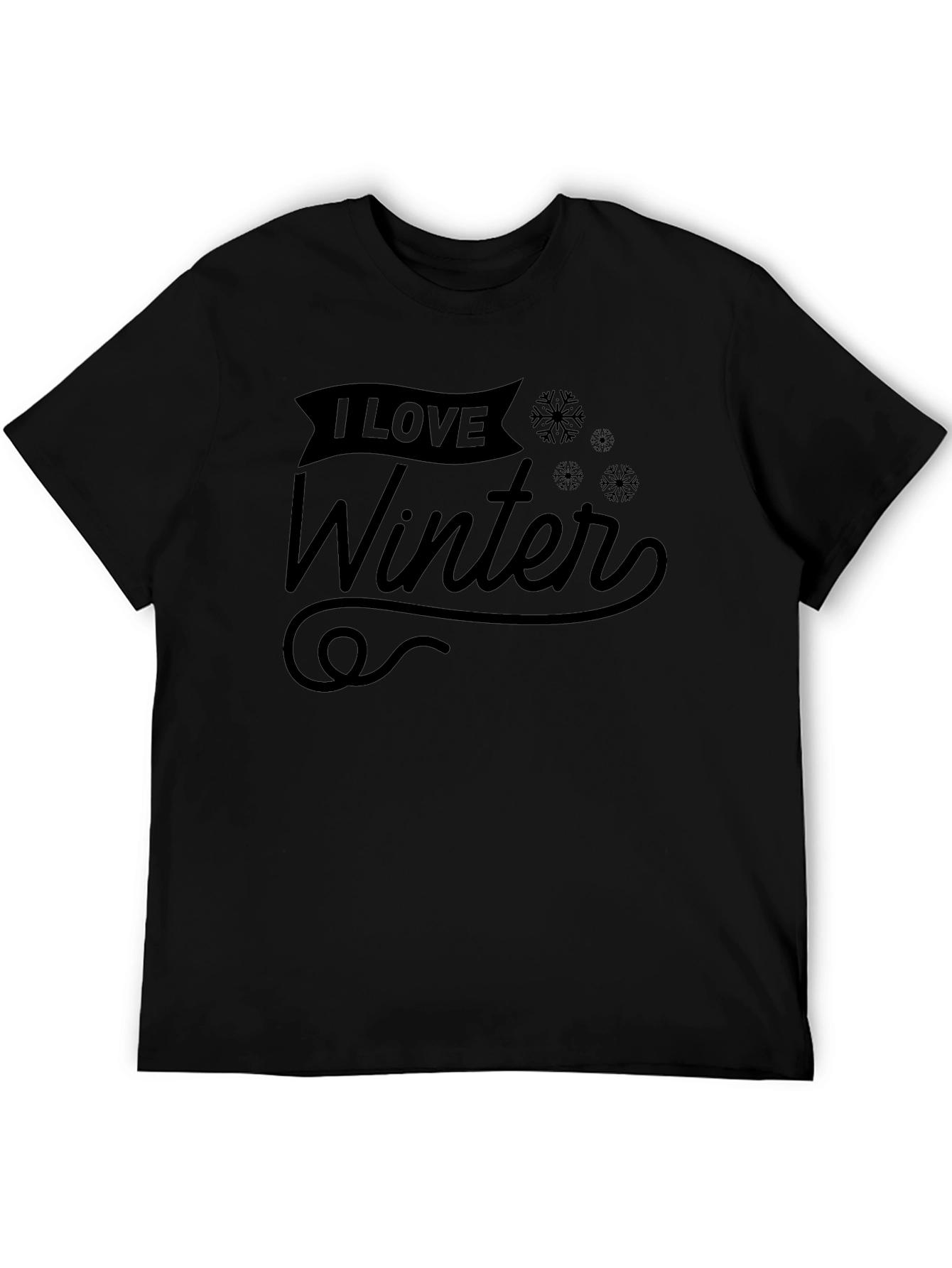 Black I Love Winter Graphic Tee - Stylish Holiday Apparel view 5