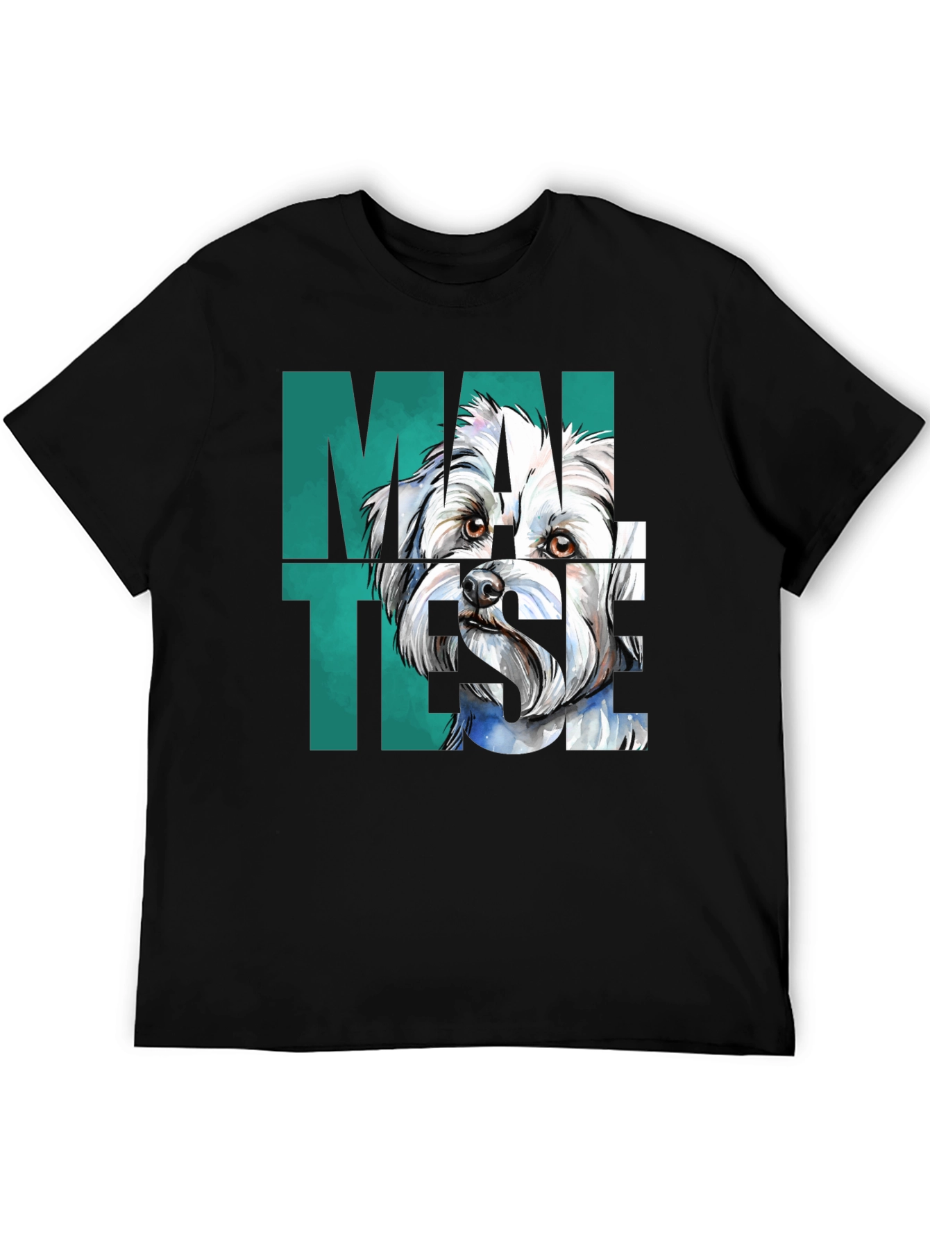 Black Maltese Dog Graphic Print T-Shirt - Cool Dog Lover Tee view 5