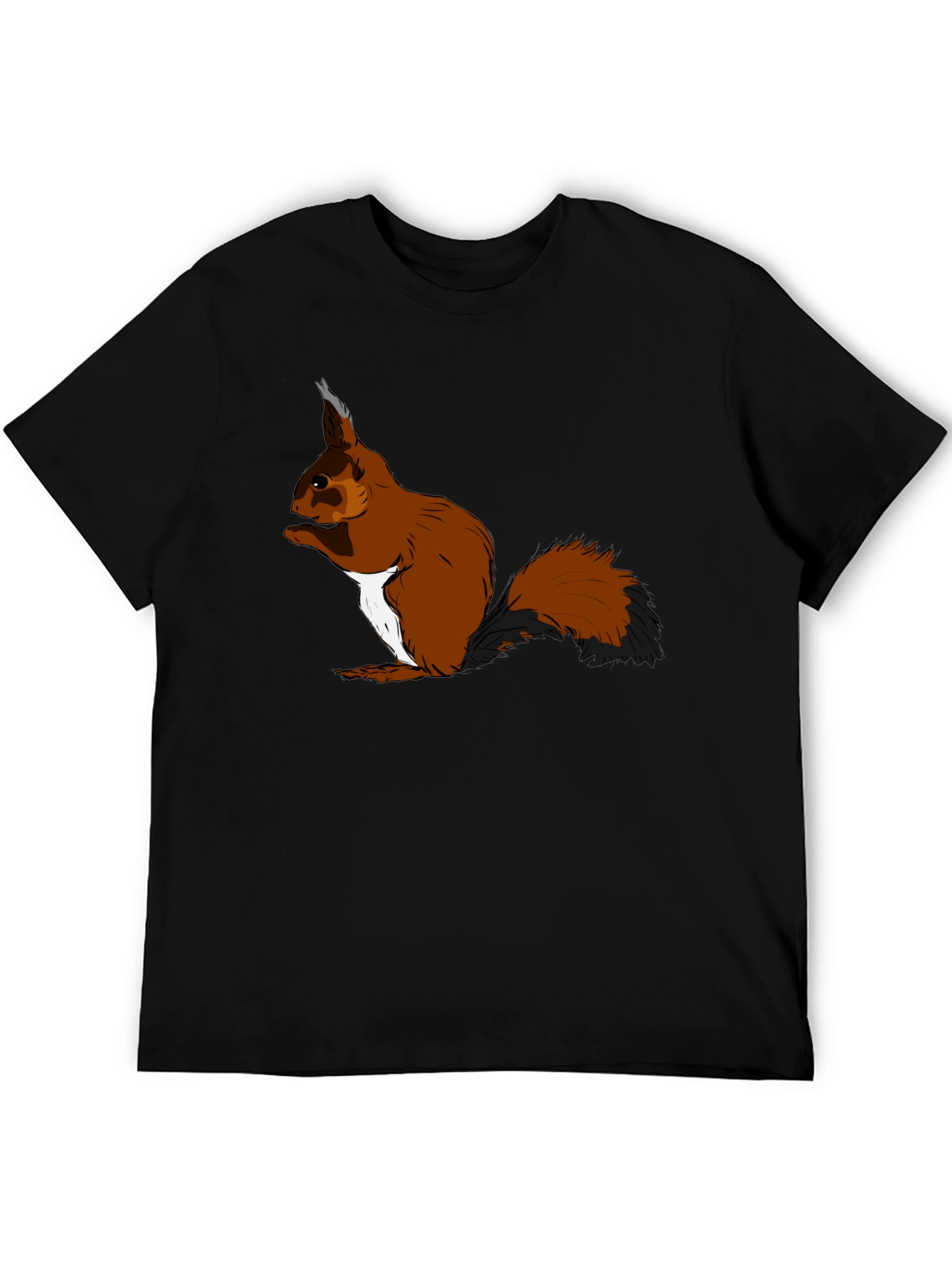 Black Squirrel Graphic T-Shirt - Black Cotton Tee view 5