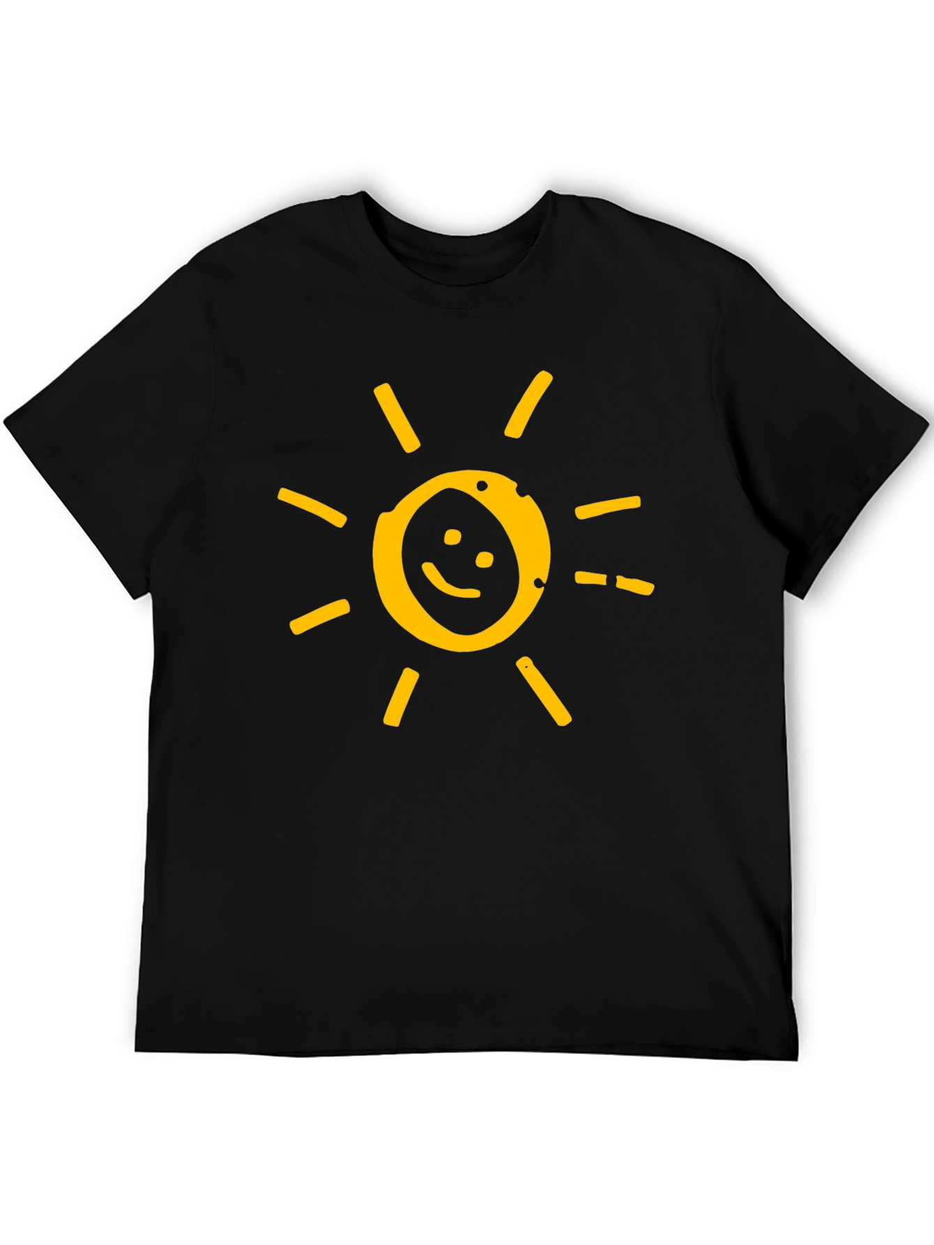 Black Smiley Sun Graphic Tee - Soft Cotton Blend view 5