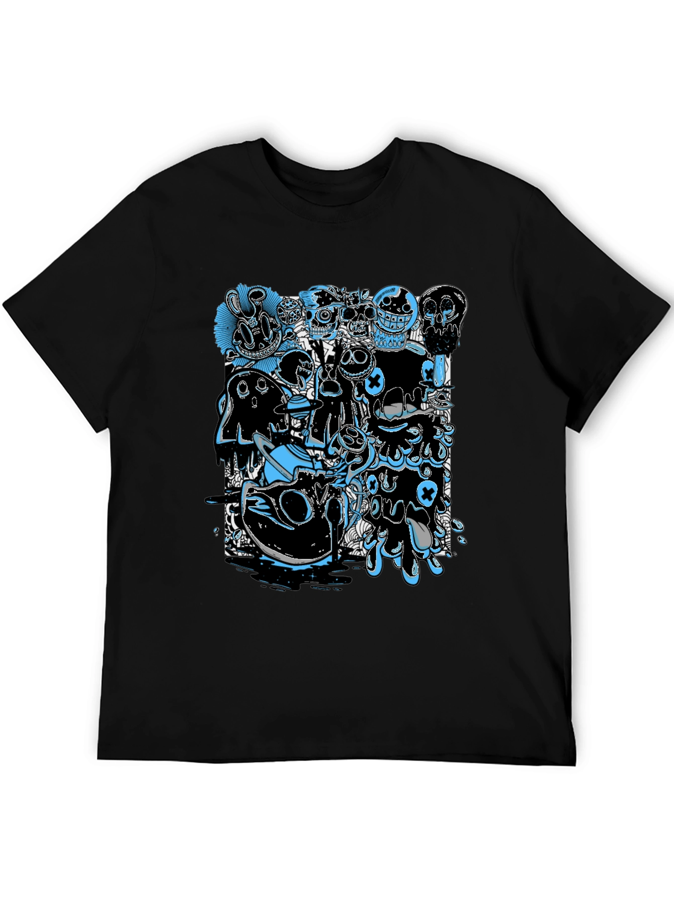 Black Unique Graphic Print Black T-Shirt view 5